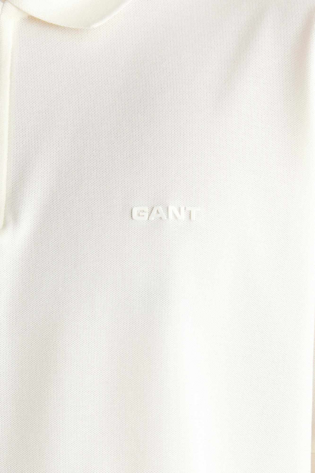 GANT Erkek Beyaz Regular Fit Yarım Fermuarlı Baskılı Polo Yaka T-Shirt