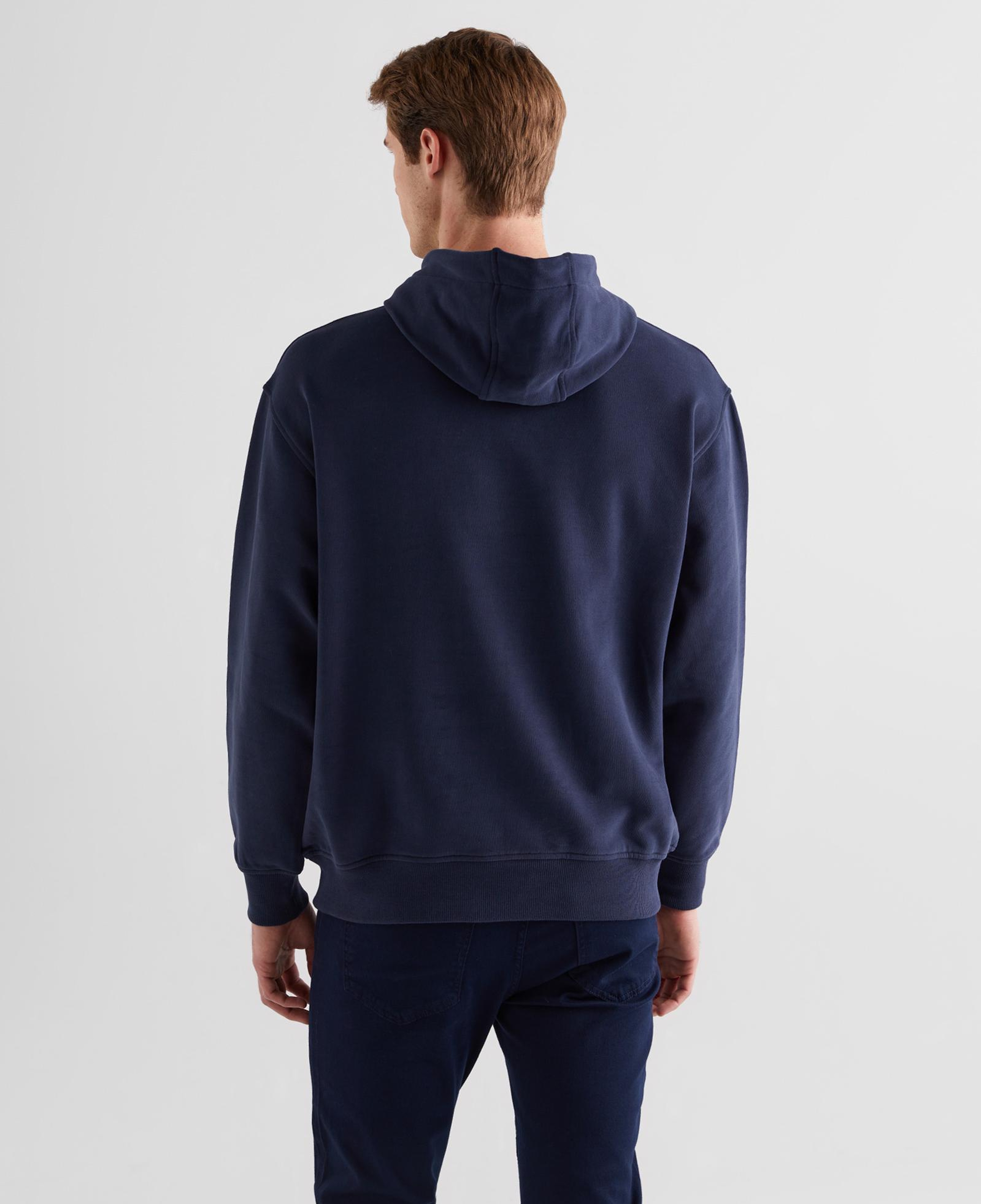GANT Erkek Lacivert Relaxed Fit Kapüşonlu Logolu Sweatshirt