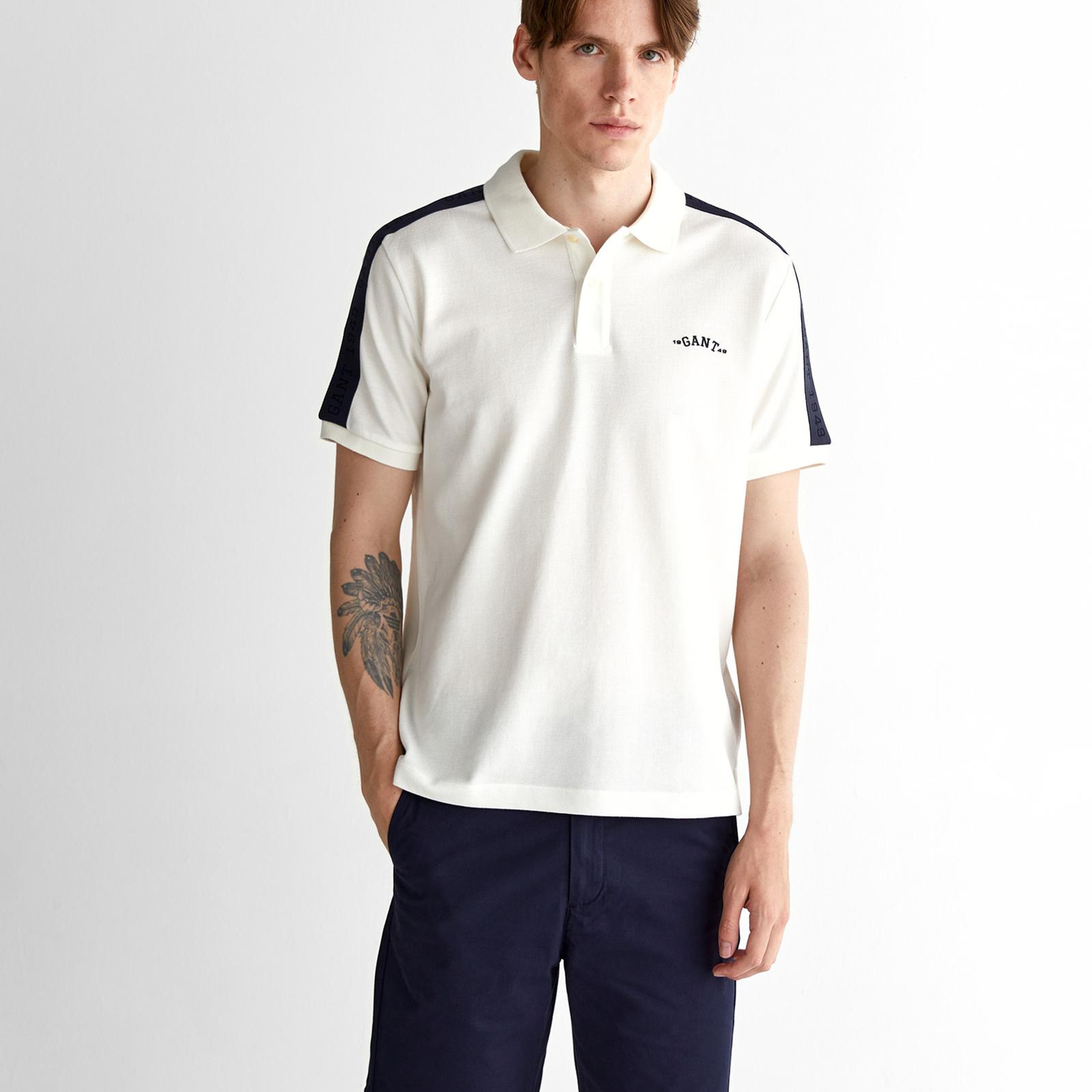 GANT Erkek Krem Regular Fit Logolu Polo