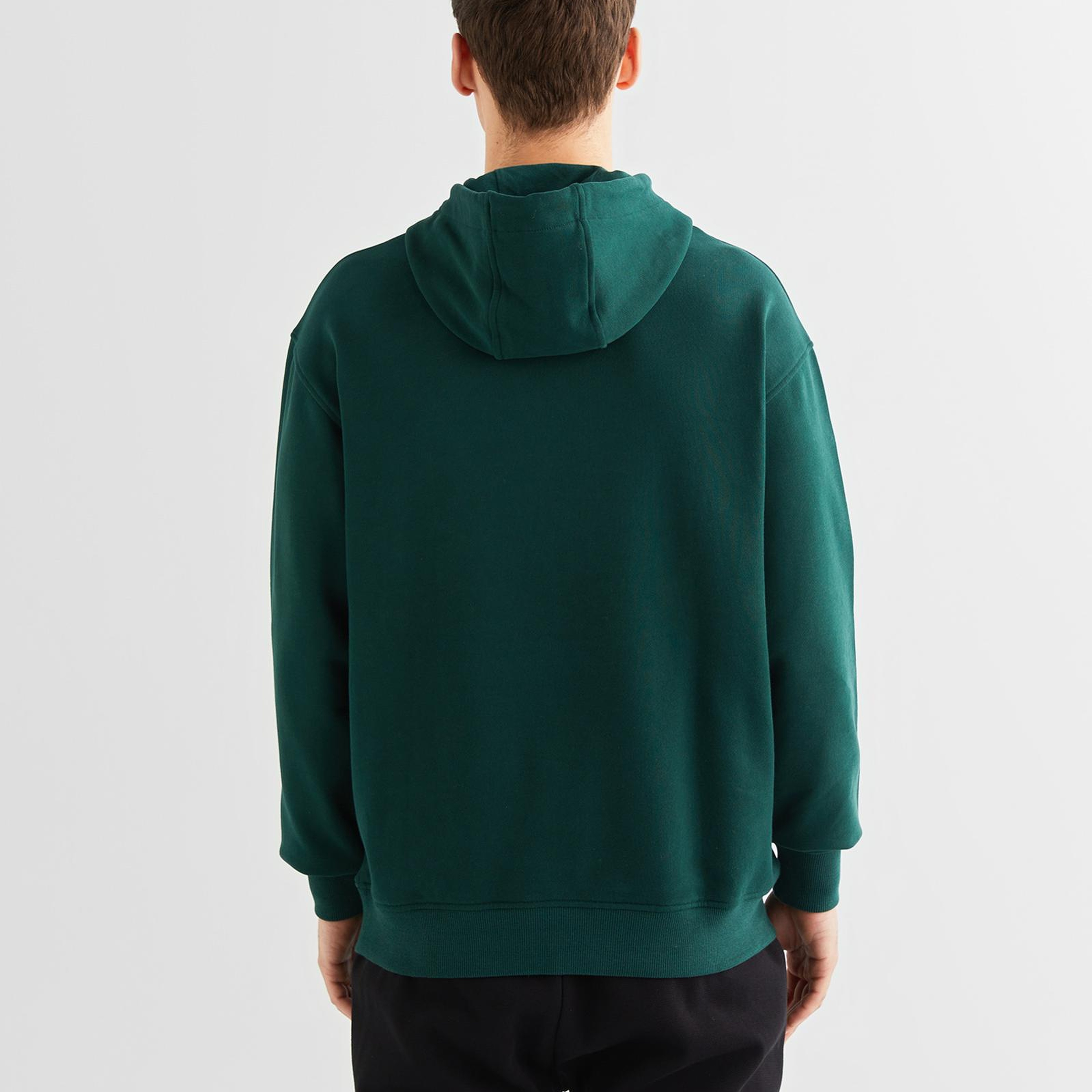 GANT Erkek Yeşil Relaxed Fit Kapüşonlu Logolu Sweatshirt