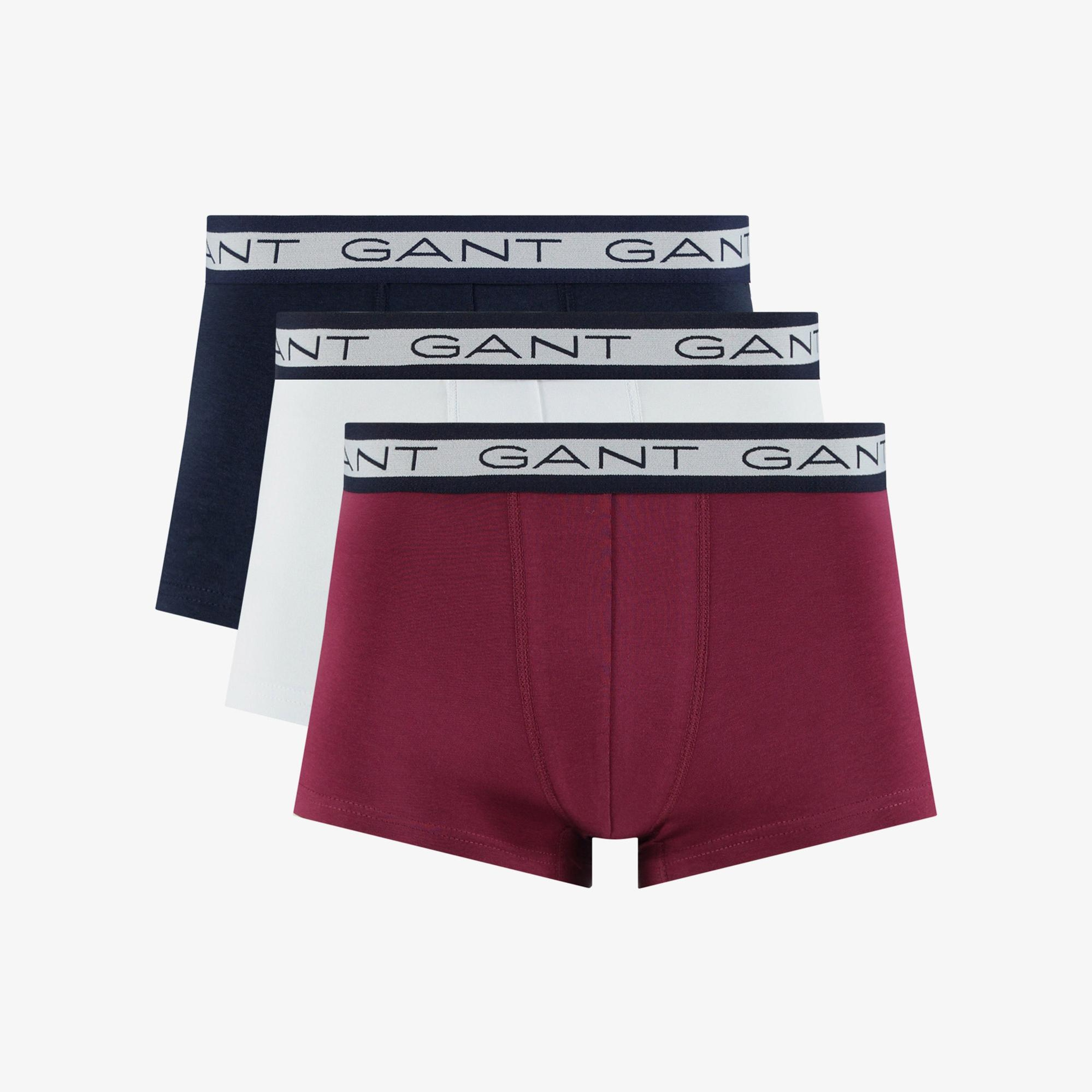 GANT Erkek Lacivert Slim Fit Logolu 3'lü Boxer
