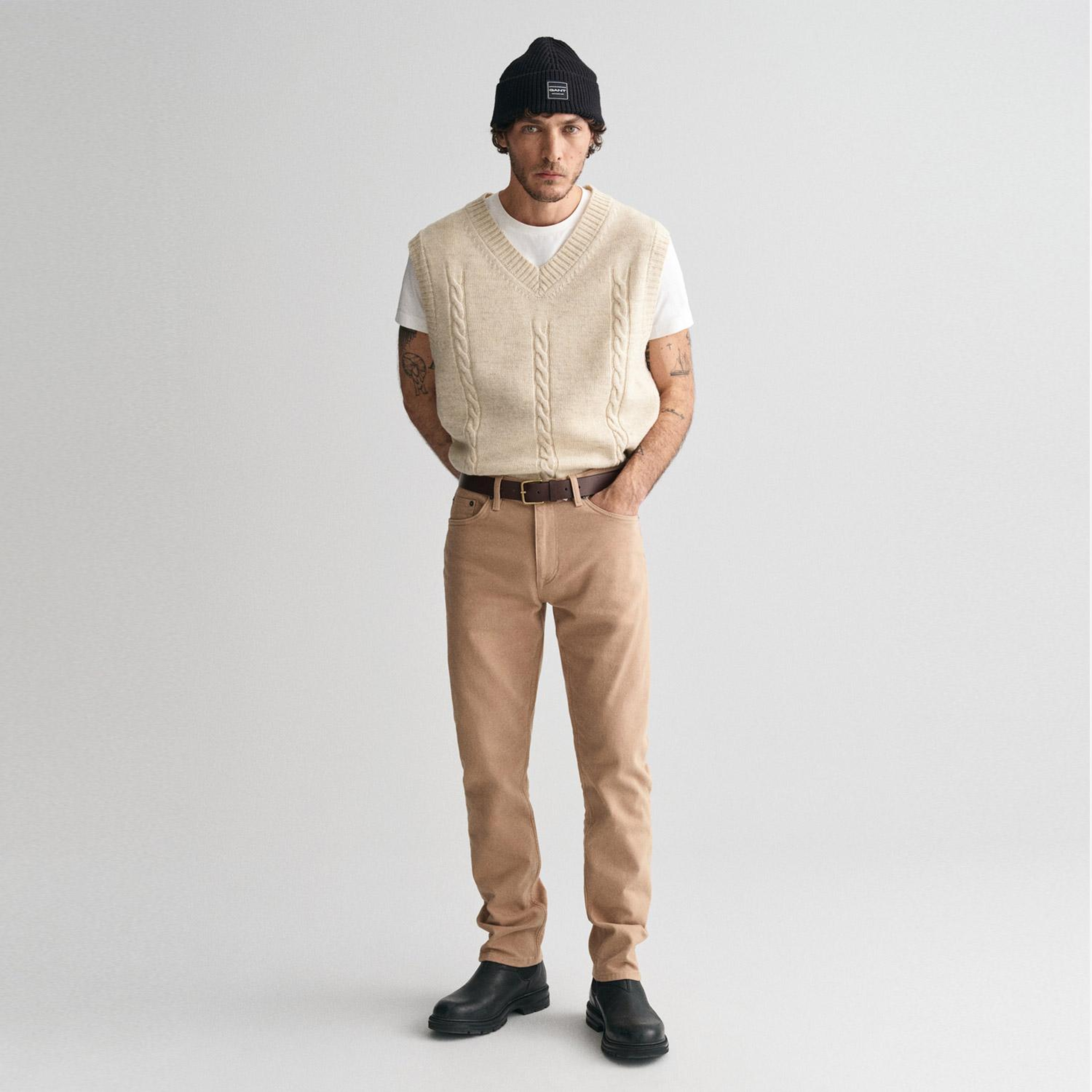 GANT Erkek Kahverengi Regular Fit Pantolon