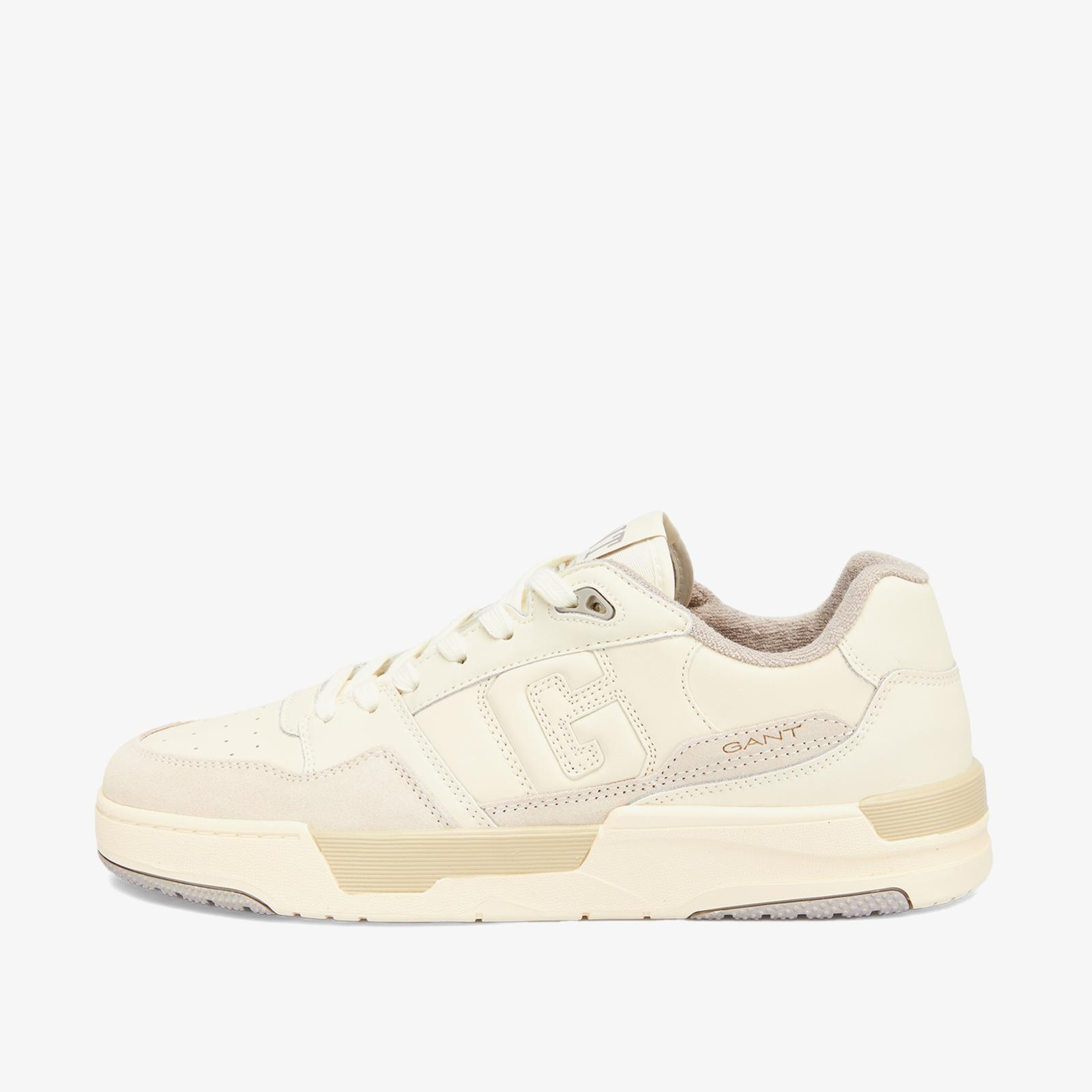 GANT Erkek Krem Deri Logolu Sneaker