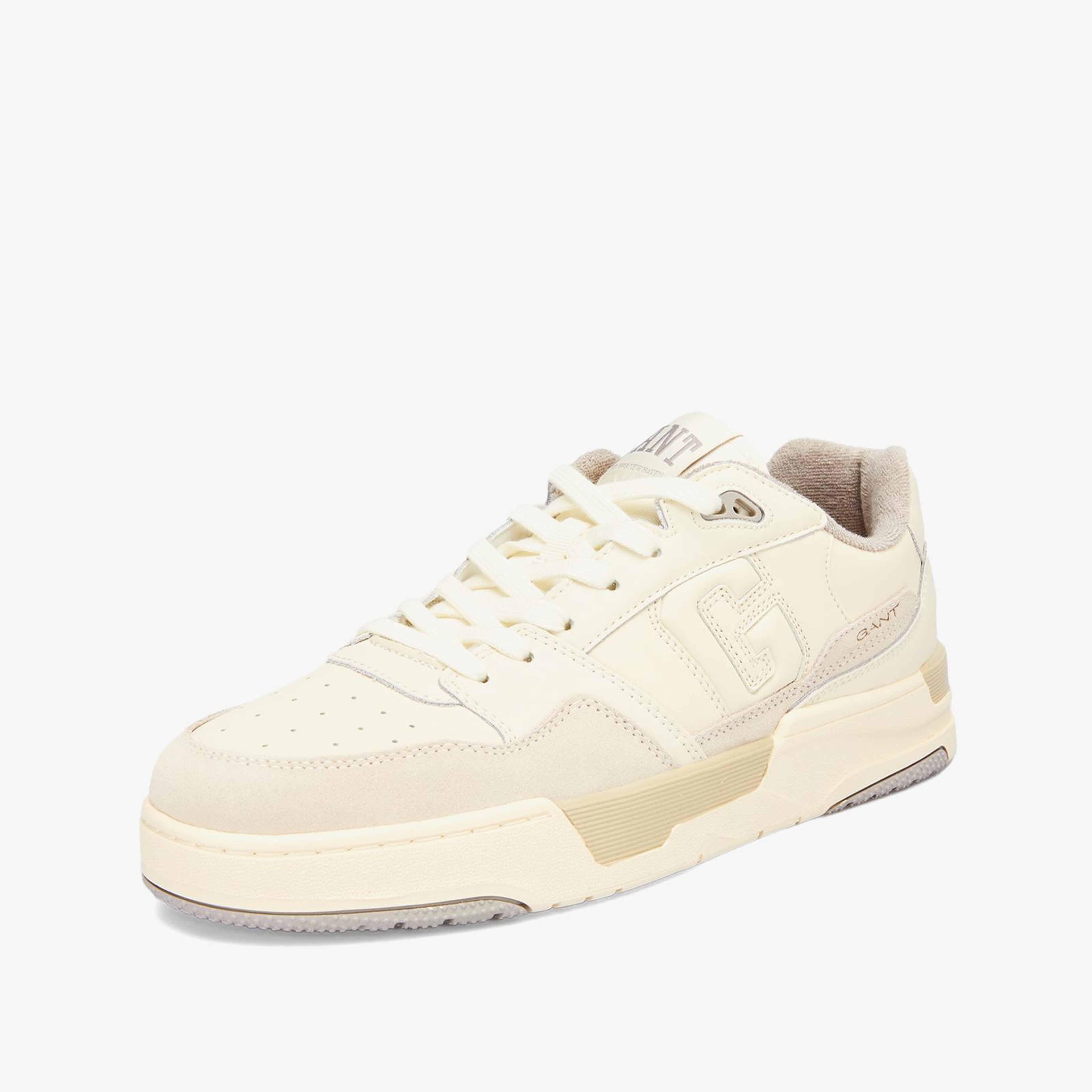 GANT Erkek Krem Deri Logolu Sneaker