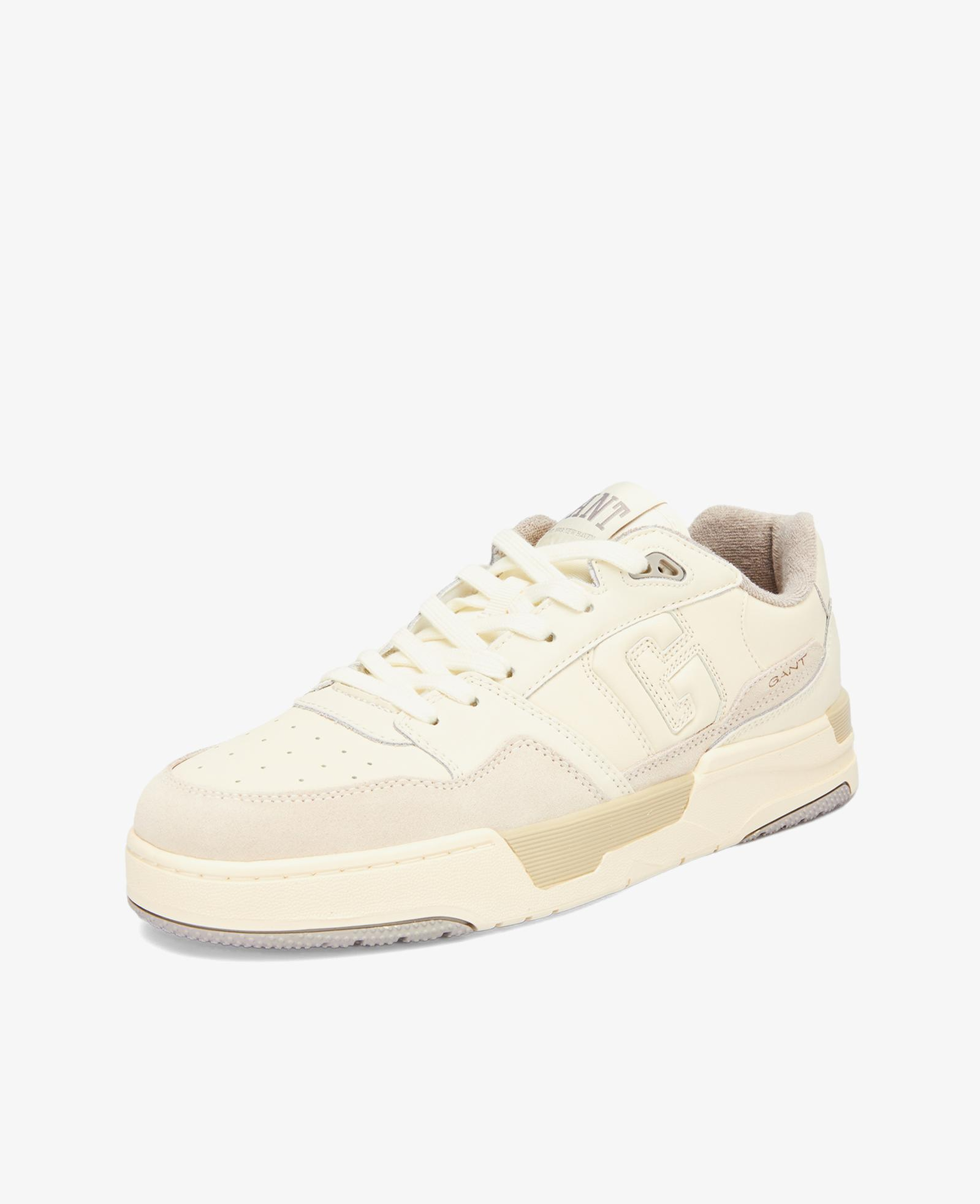 GANT Erkek Krem Deri Logolu Sneaker