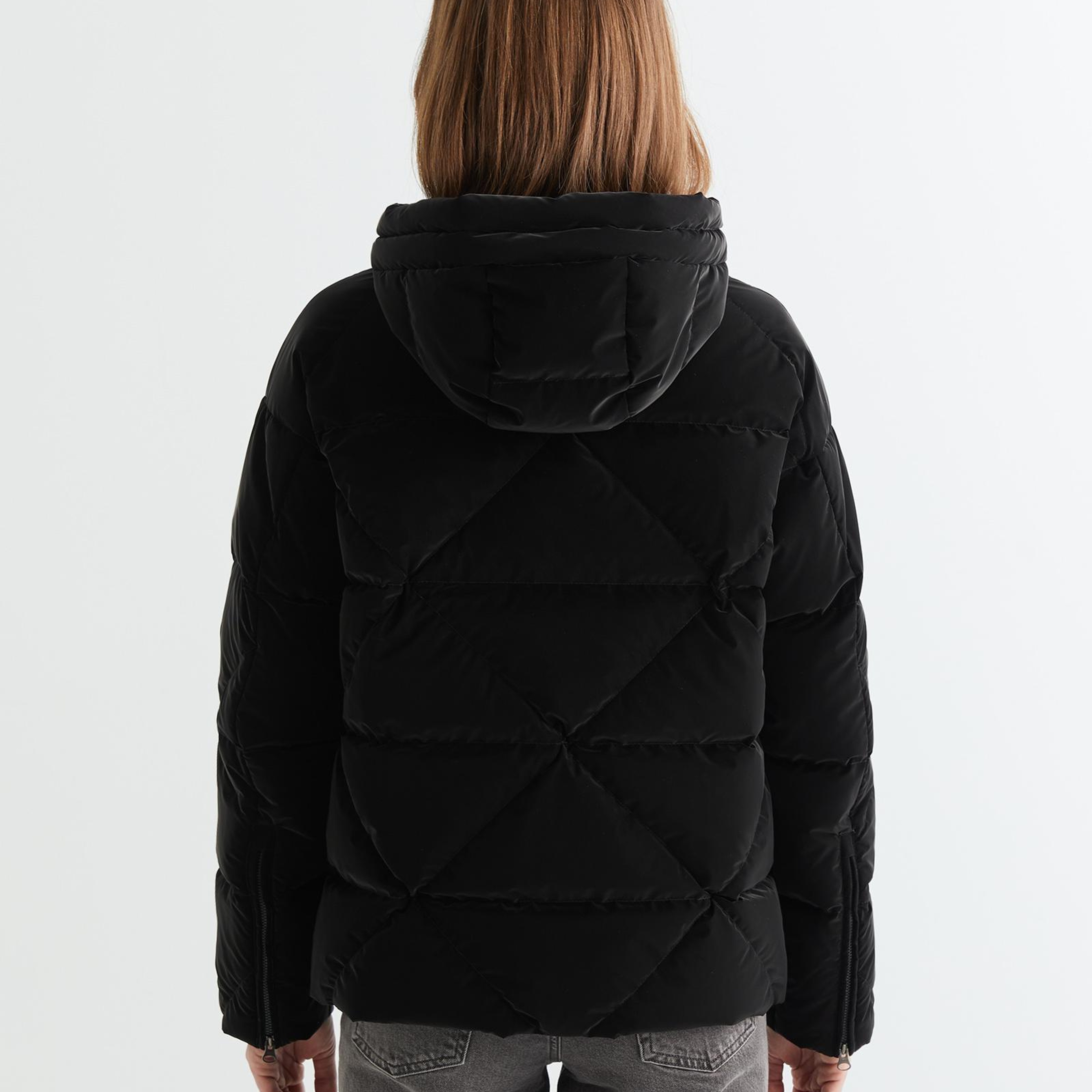 GANT Kadın Siyah Kapüşonlu Kapitone Mont