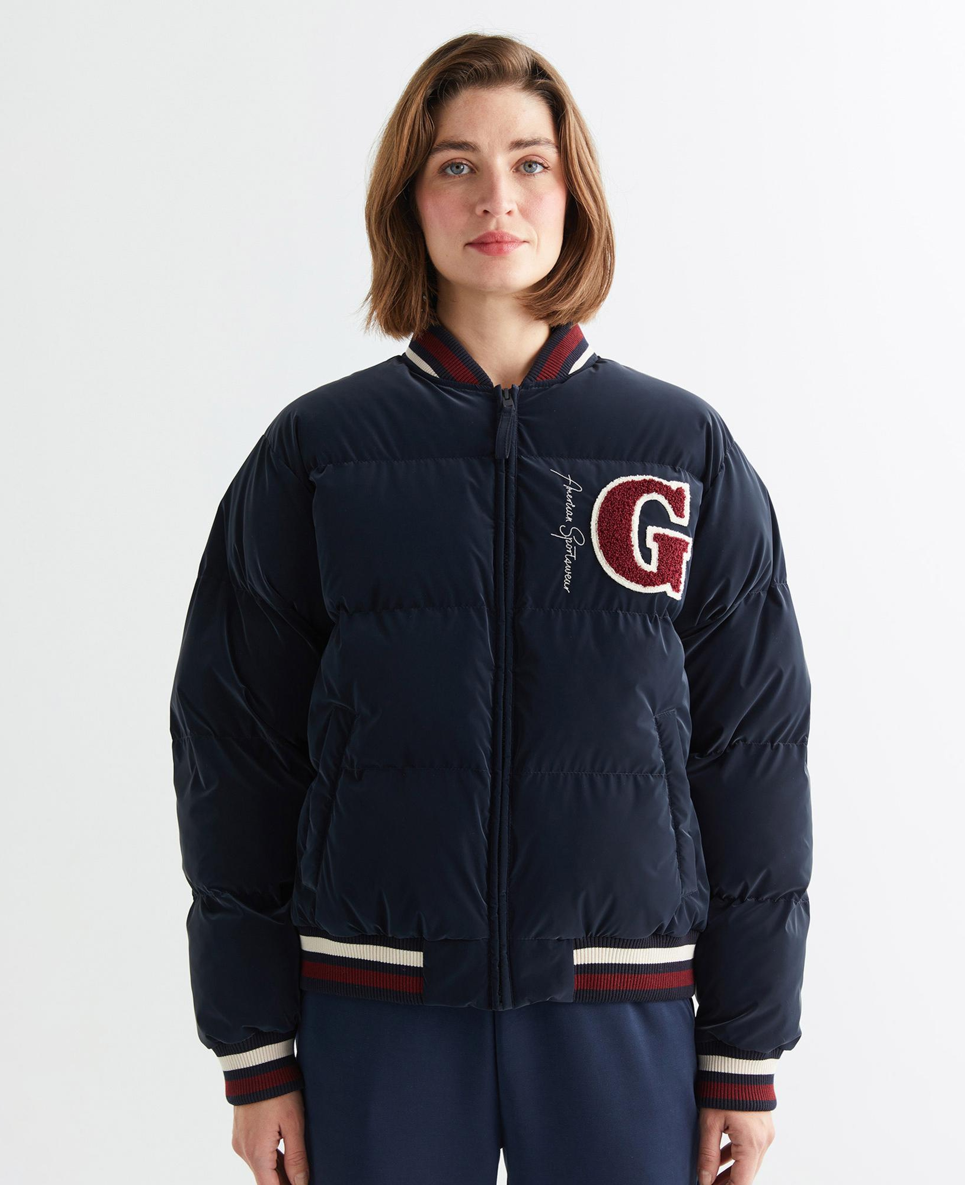 GANT Kadın Lacivert Hakim Yaka Logolu Bomber Ceket