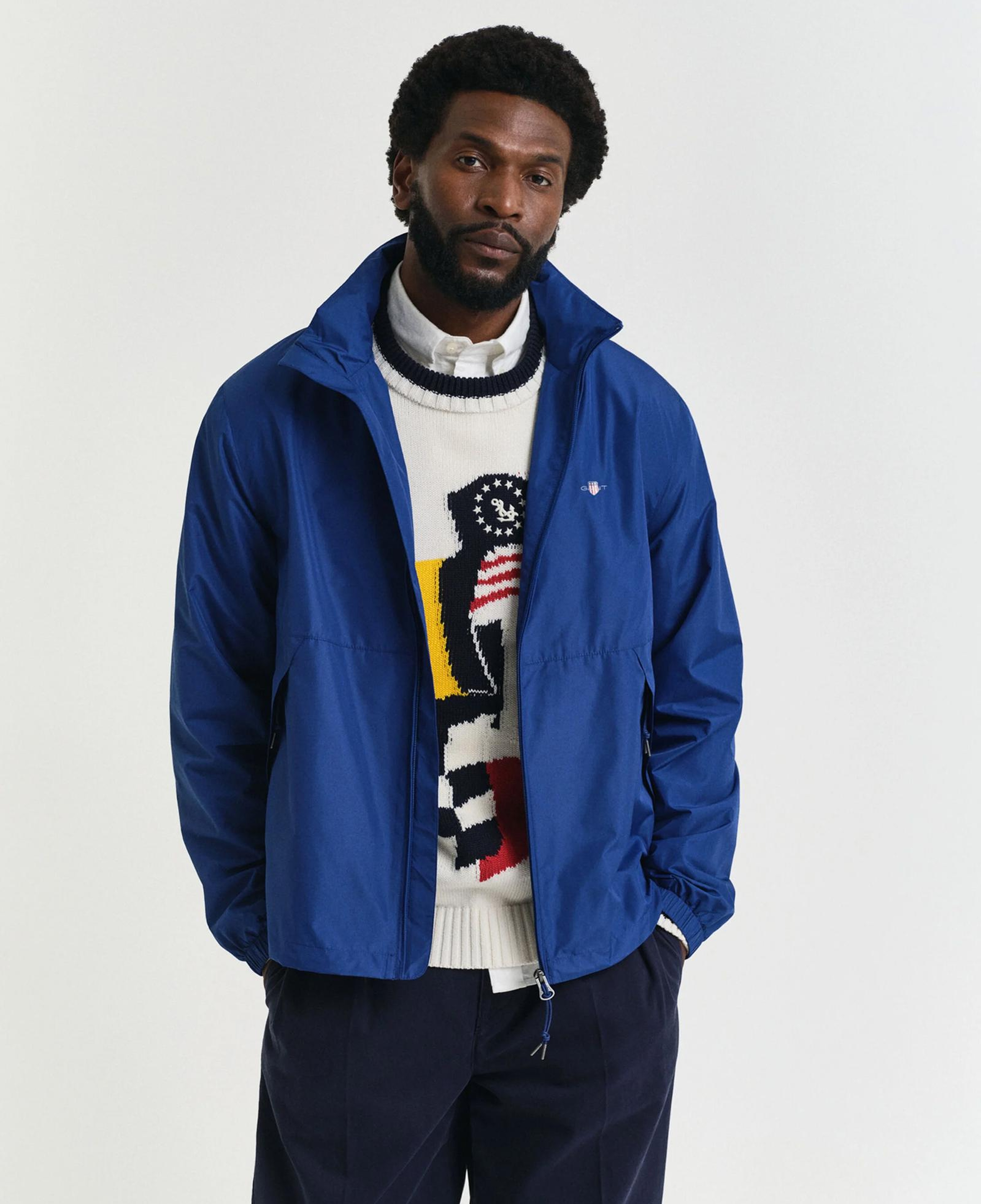 GANT Erkek Mavi Regular Fit Kapüşonlu Rüzgarlık