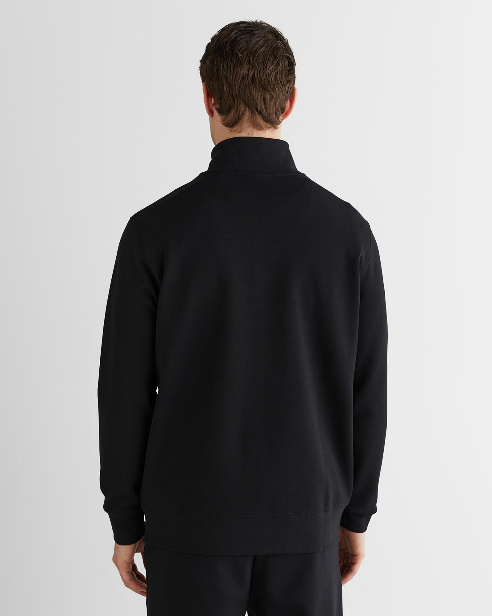 GANT Erkek Siyah Relaxed Fit Yarım Fermuarlı Logolu Sweatshirt