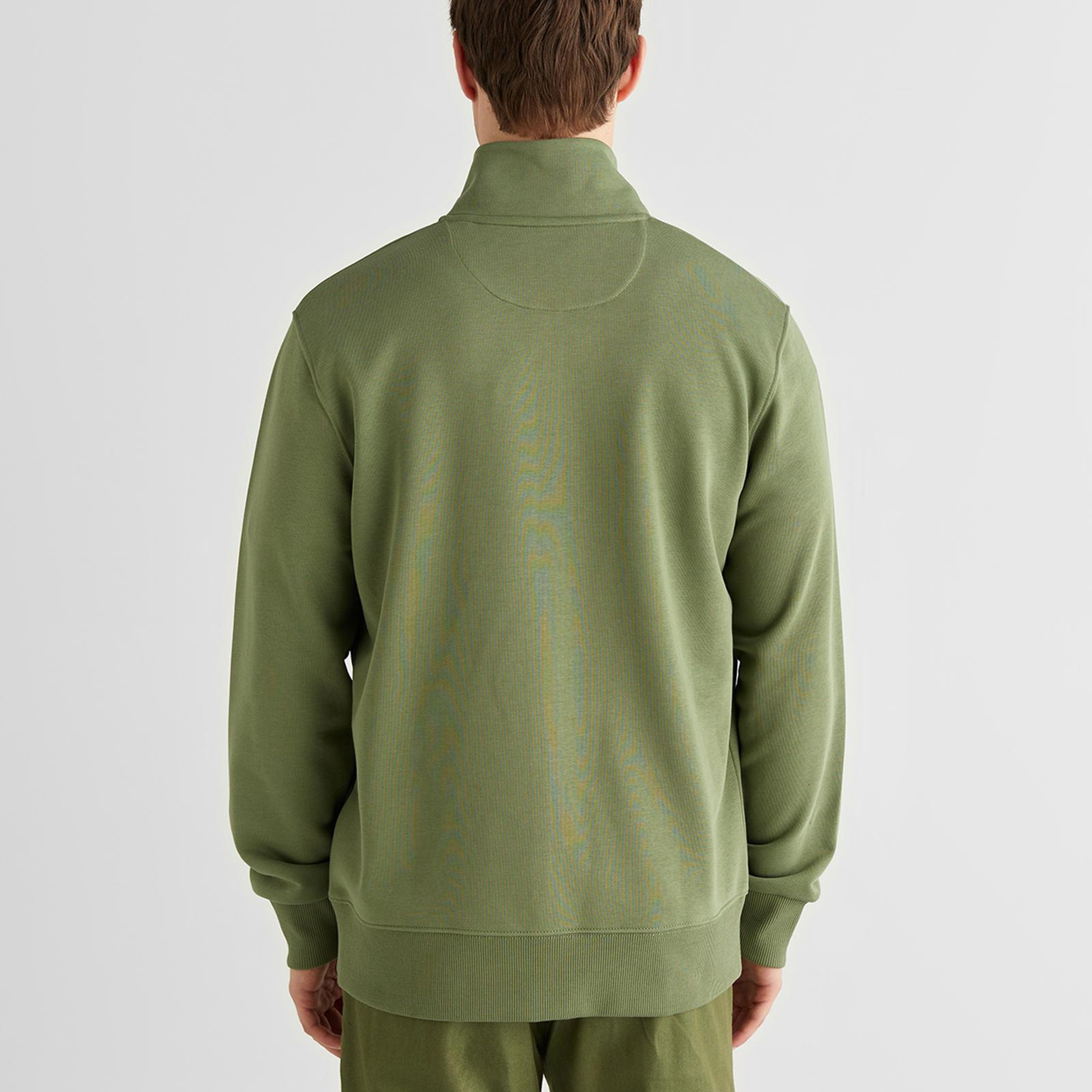 GANT Erkek Yeşil Fermuarlı Logolu Sweatshirt