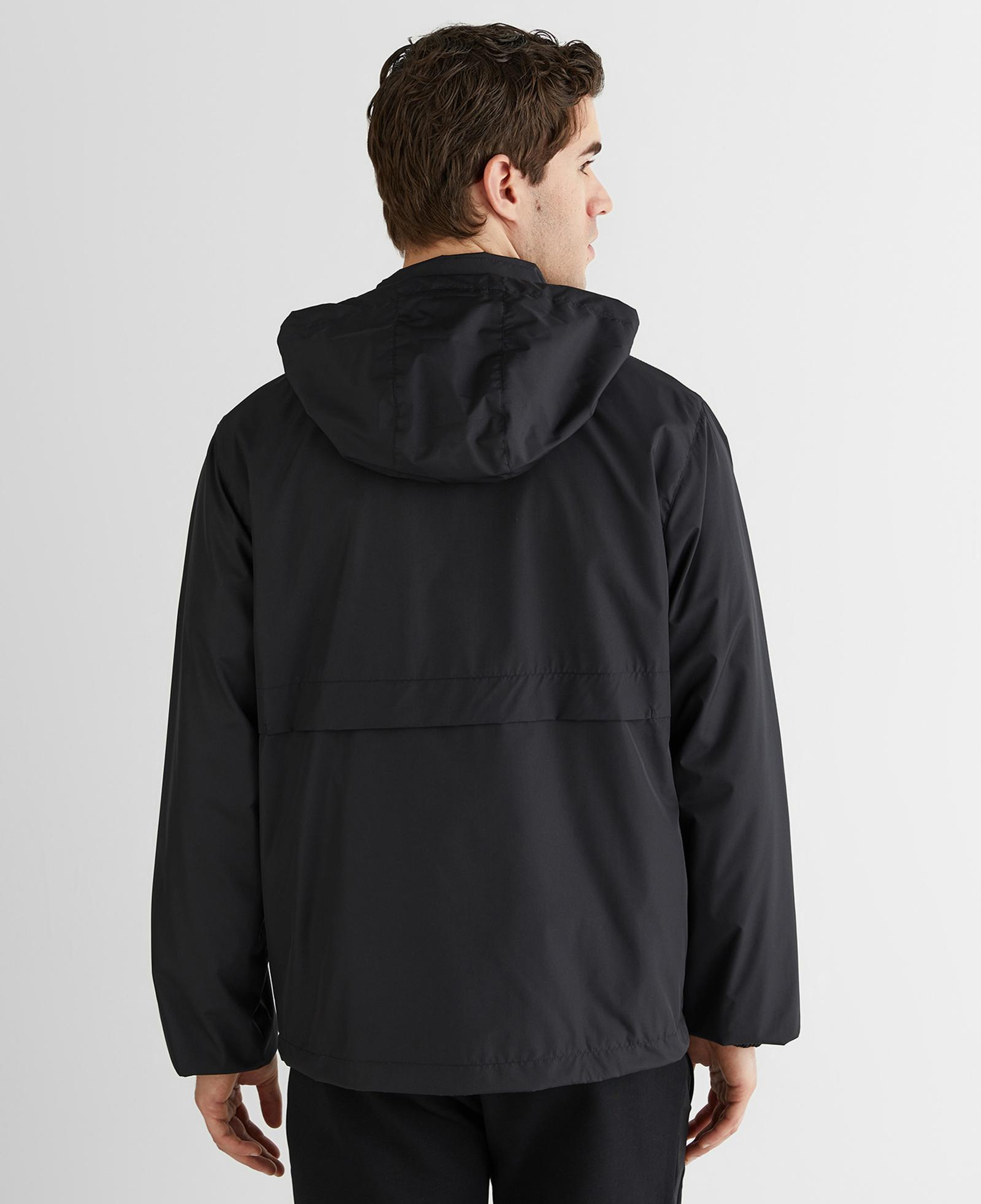 GANT Erkek Siyah Dik Yaka Logolu Yağmurluk