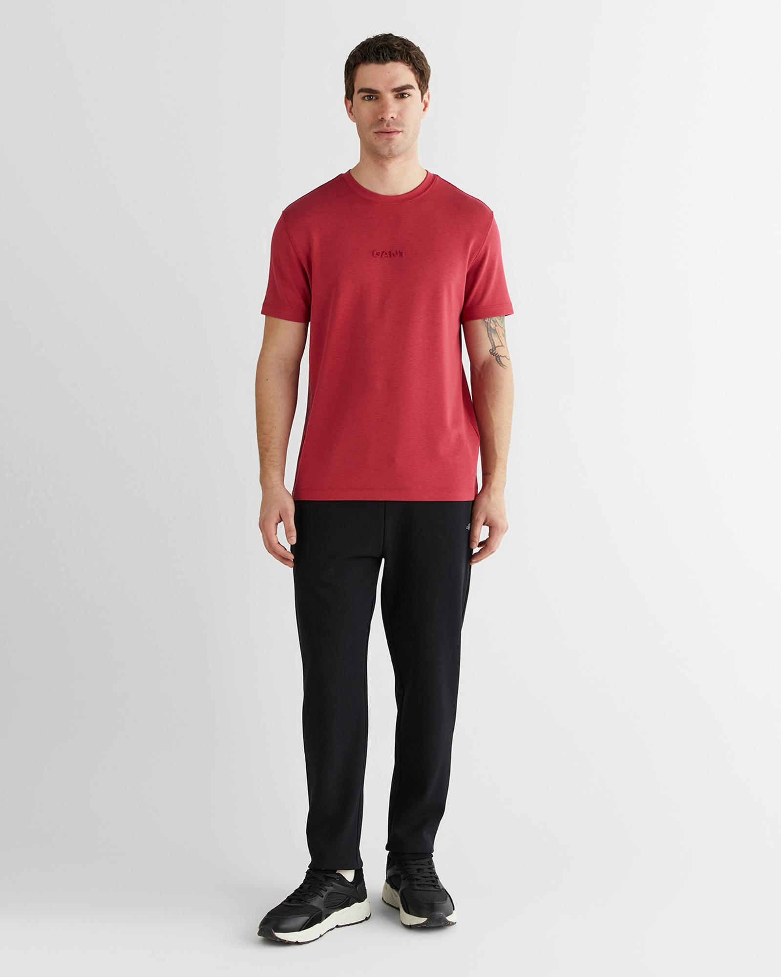 GANT Erkek Kırmızı Baskılı Kısa Kollu T-Shirt