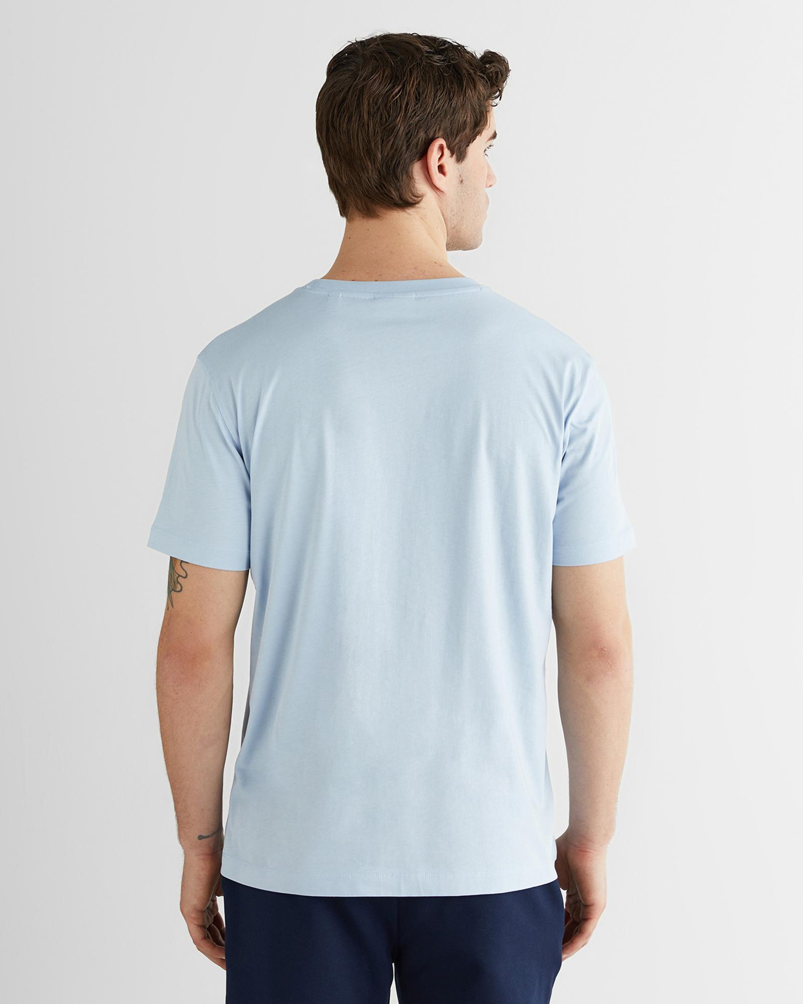 GANT Erkek Mavi Baskılı Kısa Kollu T-Shirt