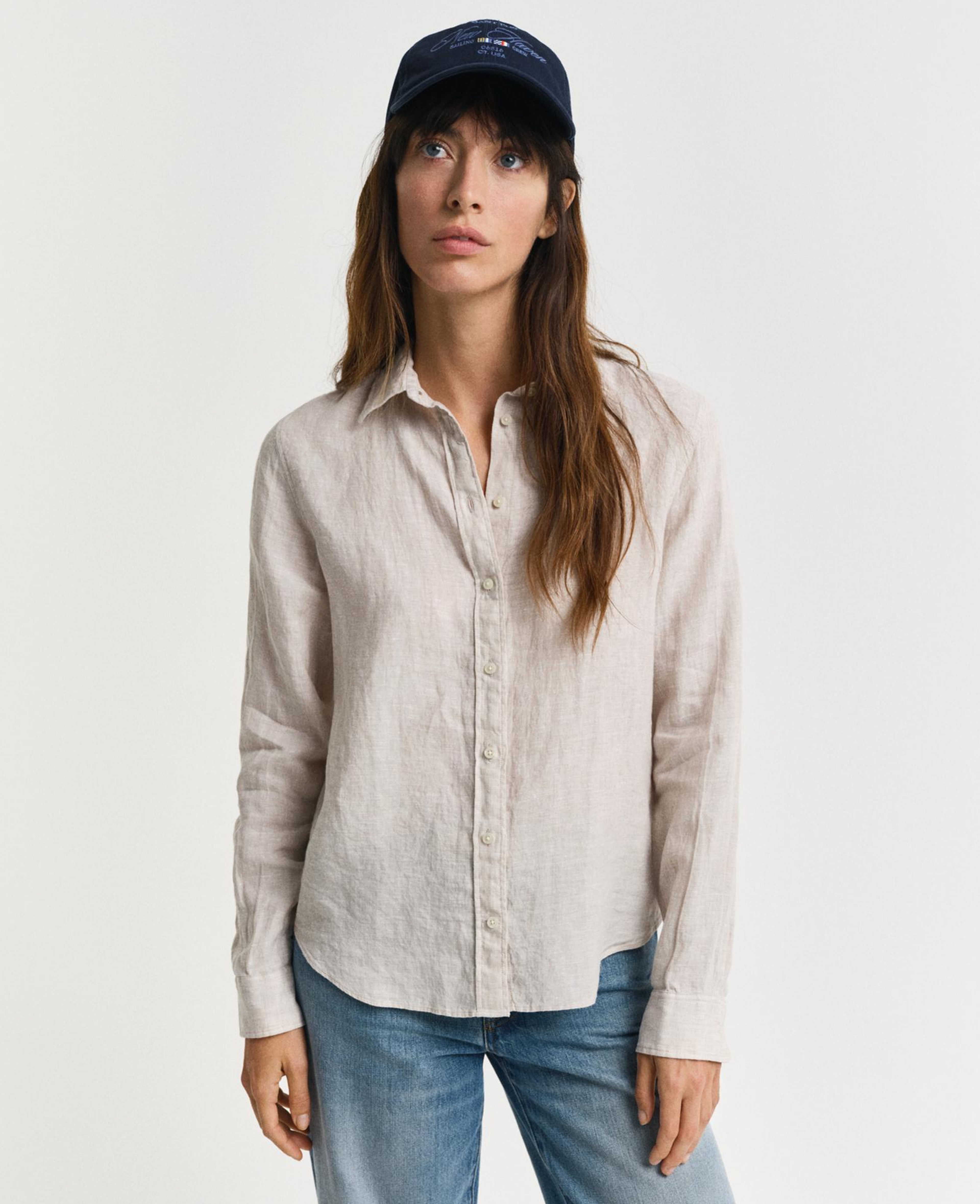 GANT Kadın Bej Regular Fit Klasik Yaka Gömlek