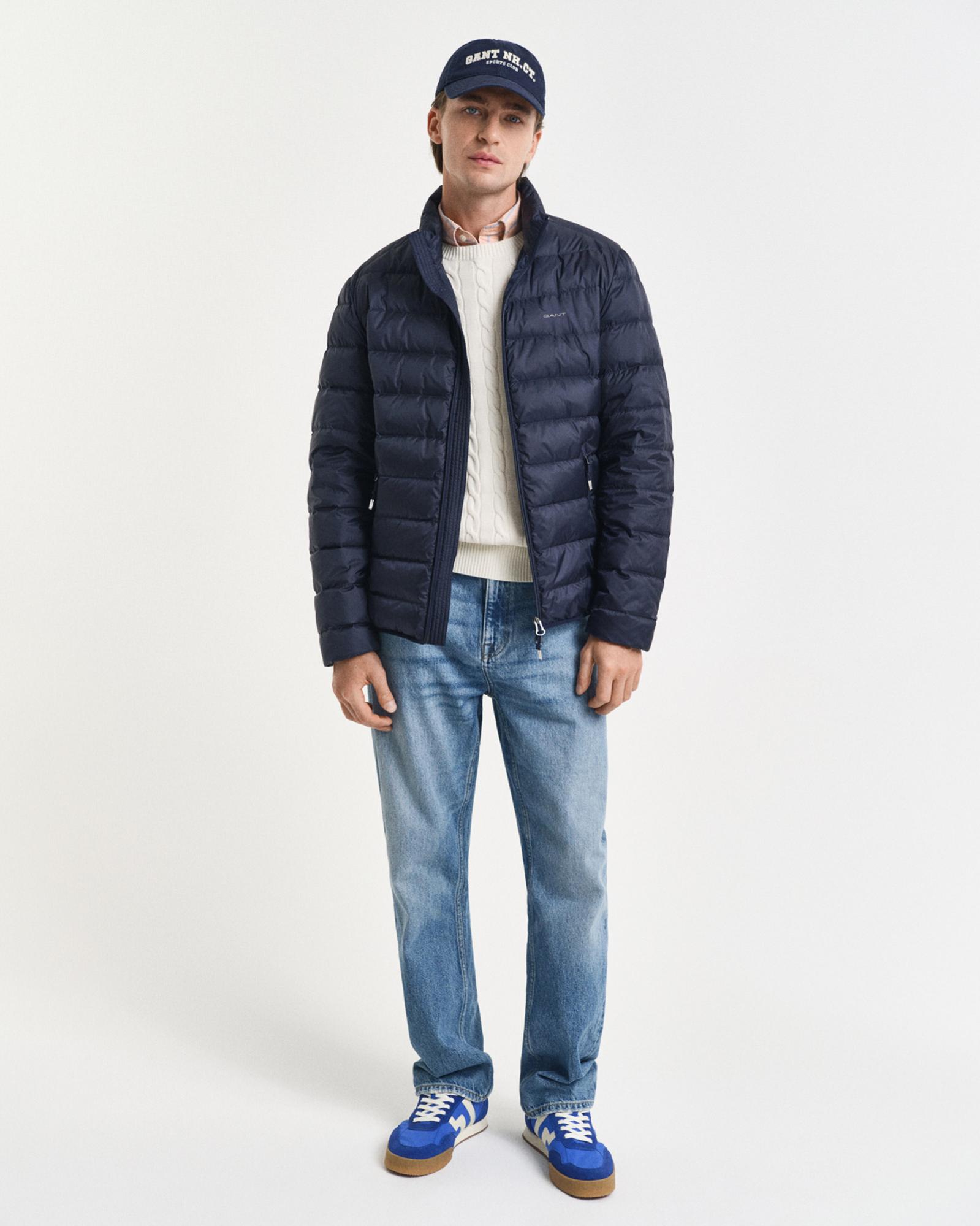 GANT Erkek Lacivert Regular Fit Dik Yaka Kaz Tüyü Mont