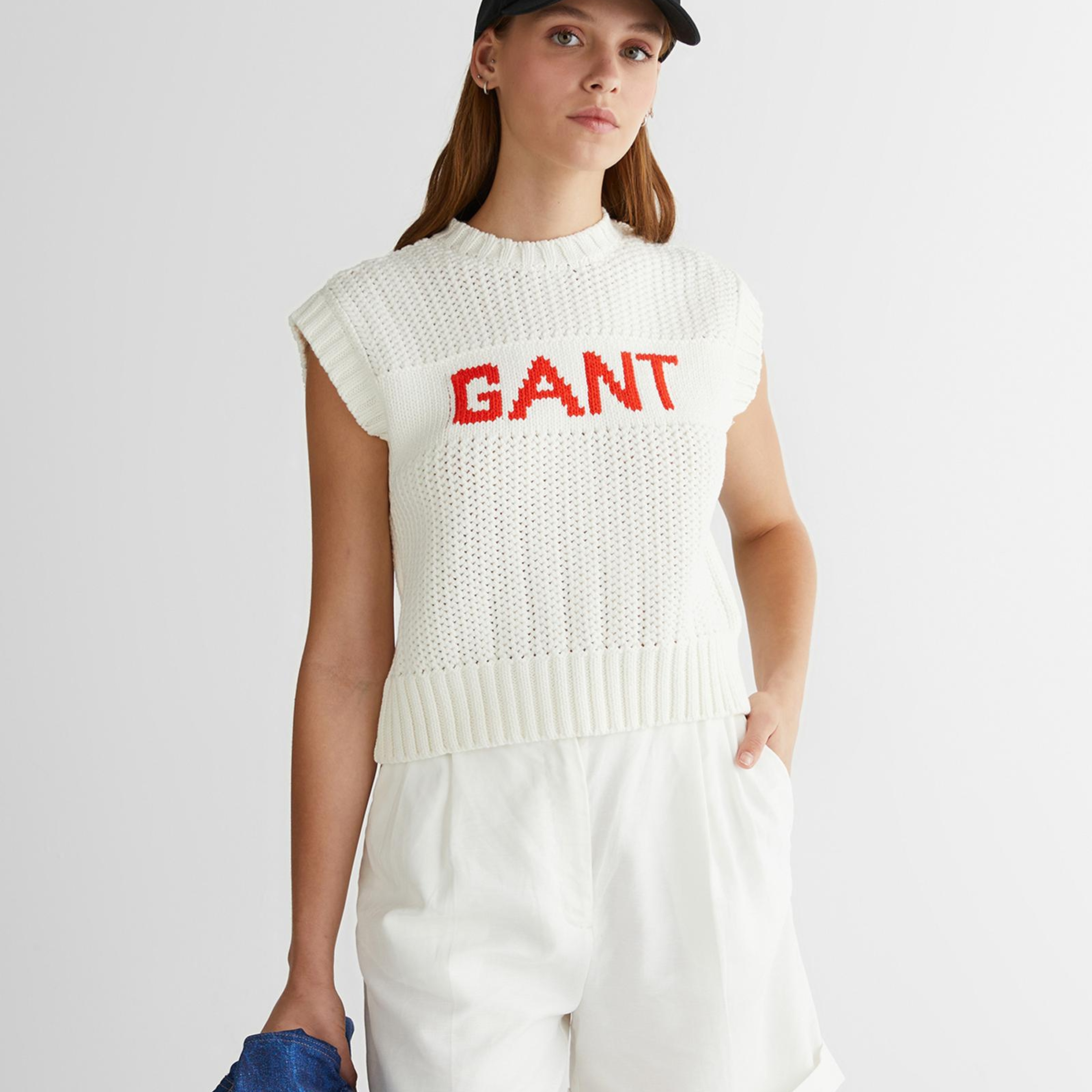 GANT Kadın Krem Bisiklet Yaka Logolu Triko
