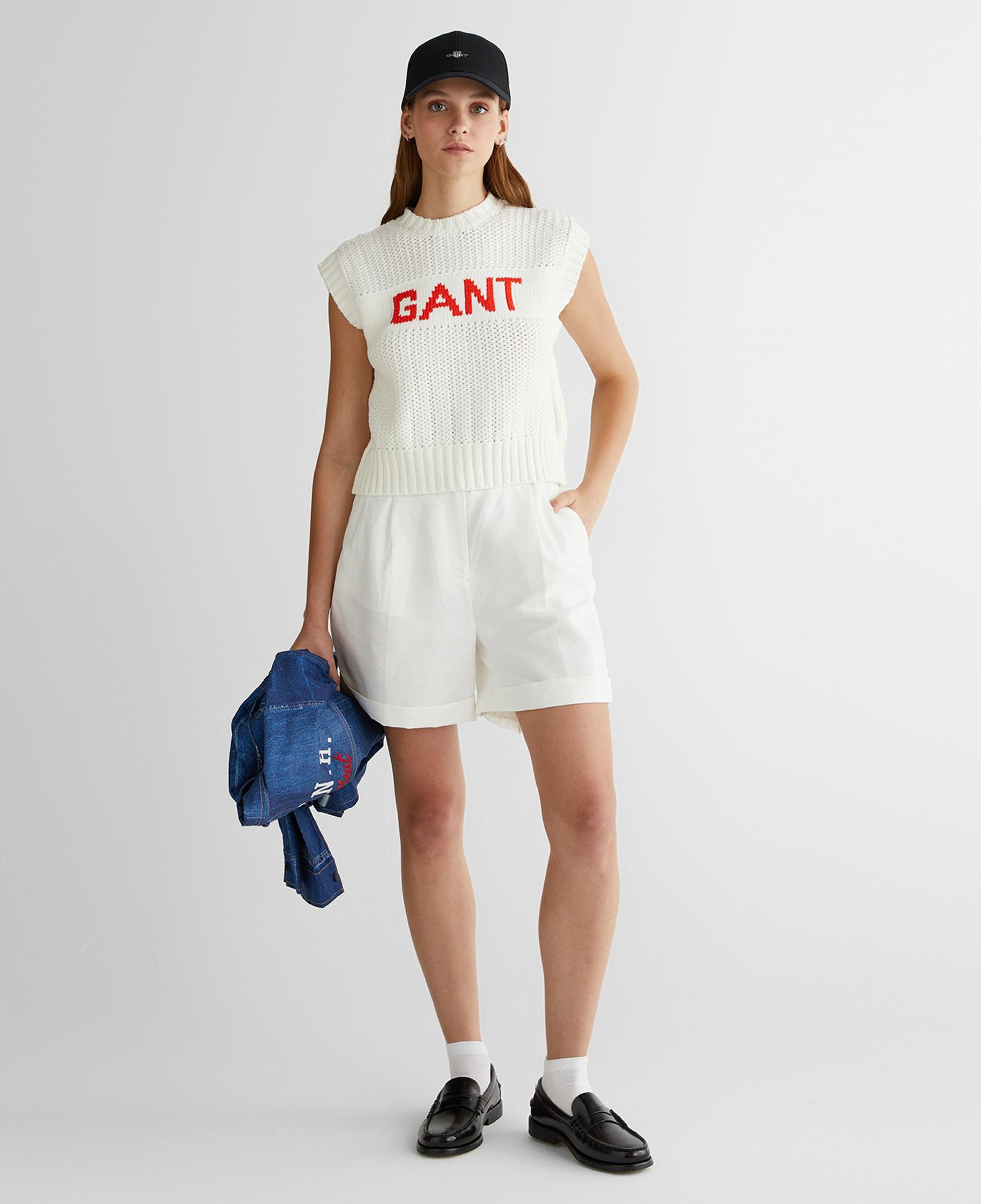 GANT Kadın Krem Bisiklet Yaka Logolu Triko