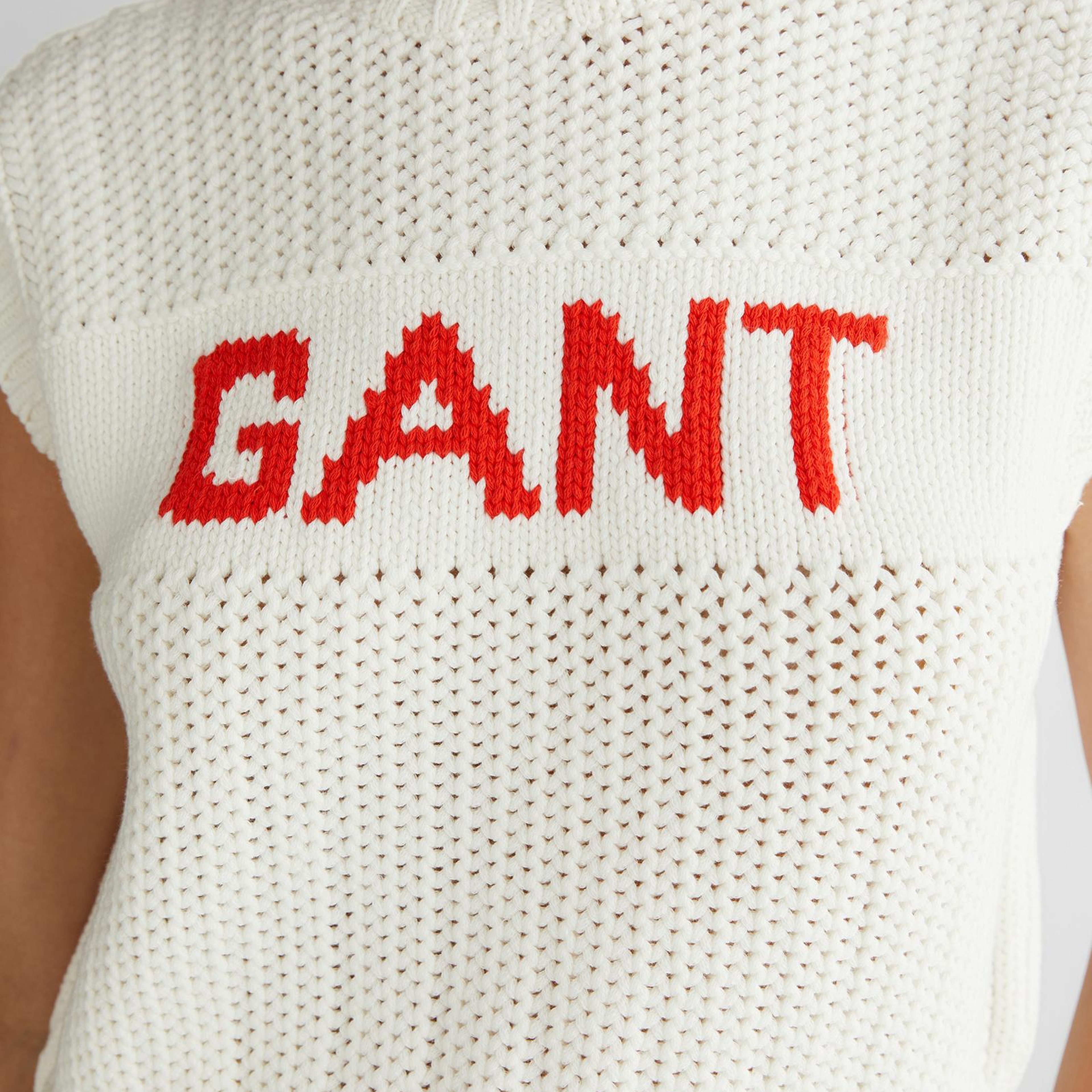 GANT Kadın Krem Bisiklet Yaka Logolu Triko