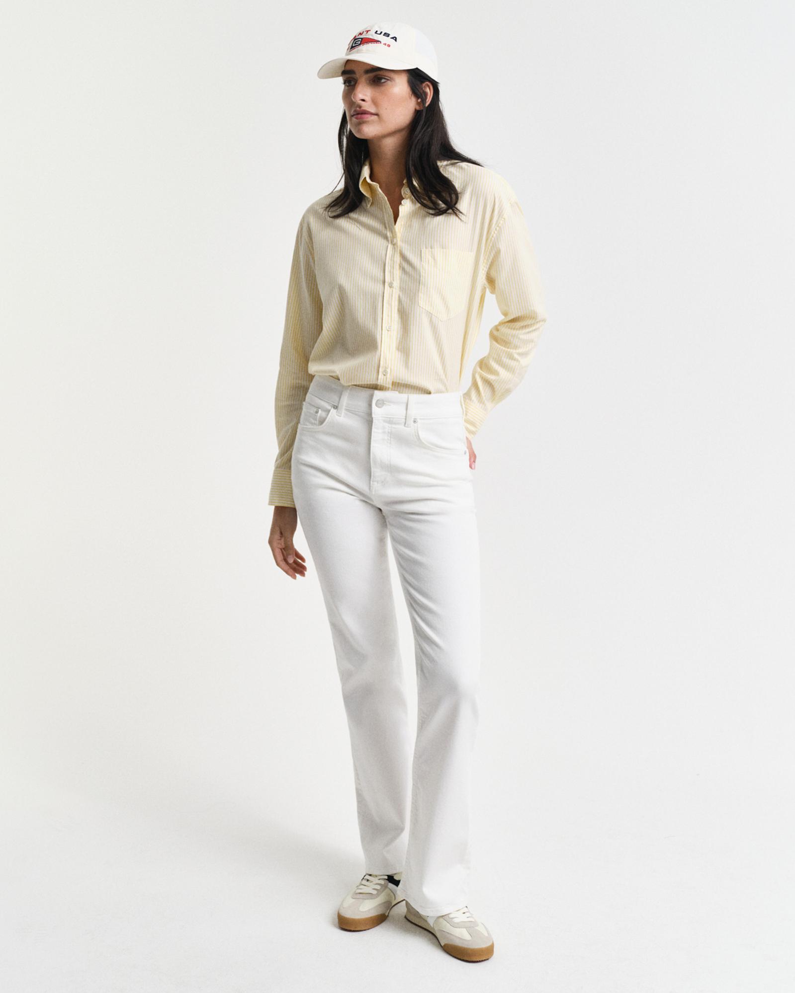 GANT Kadın Krem Slim Fit Pantolon