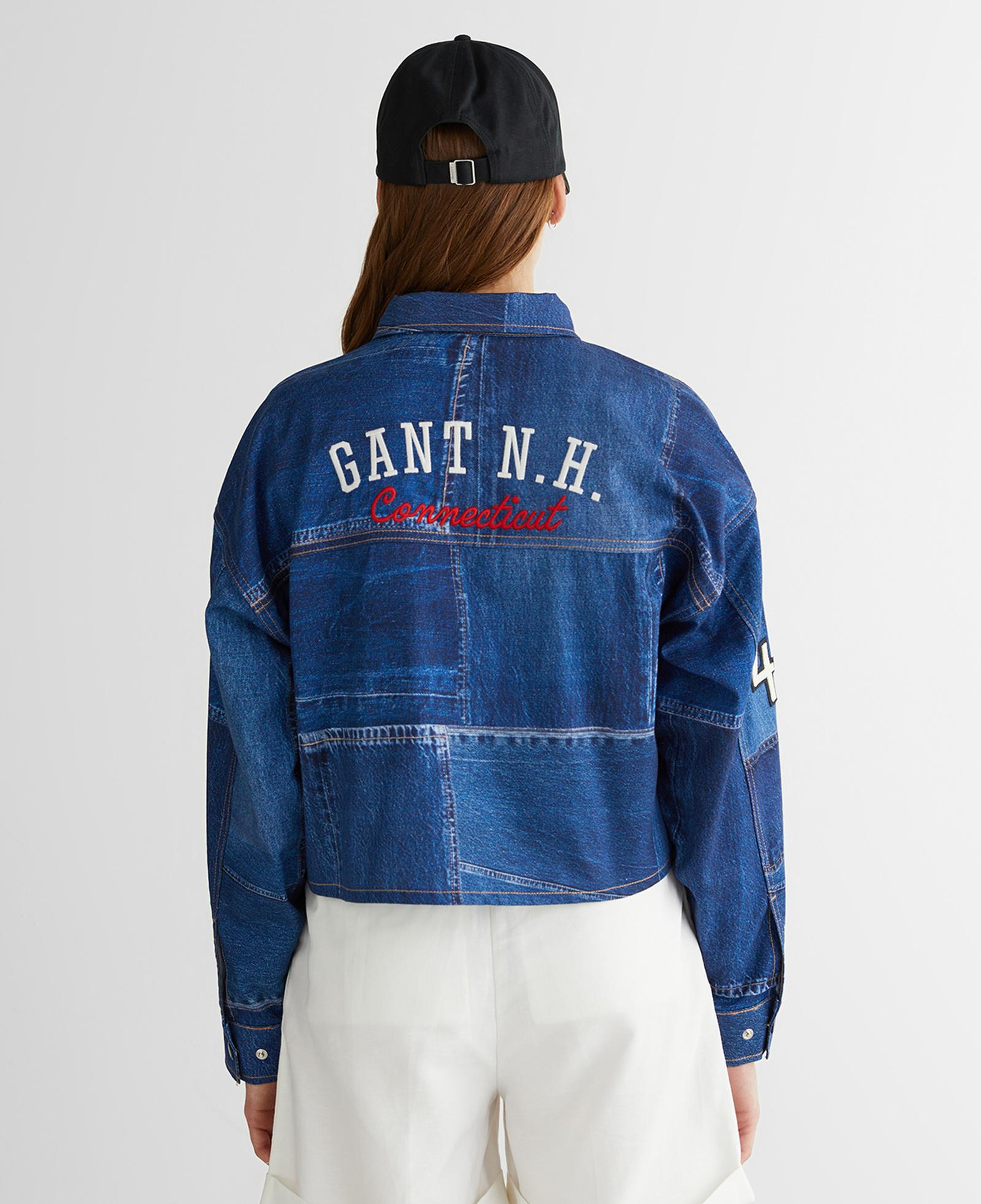 GANT Kadın Mavi Klasik Yaka Logolu Denim Ceket
