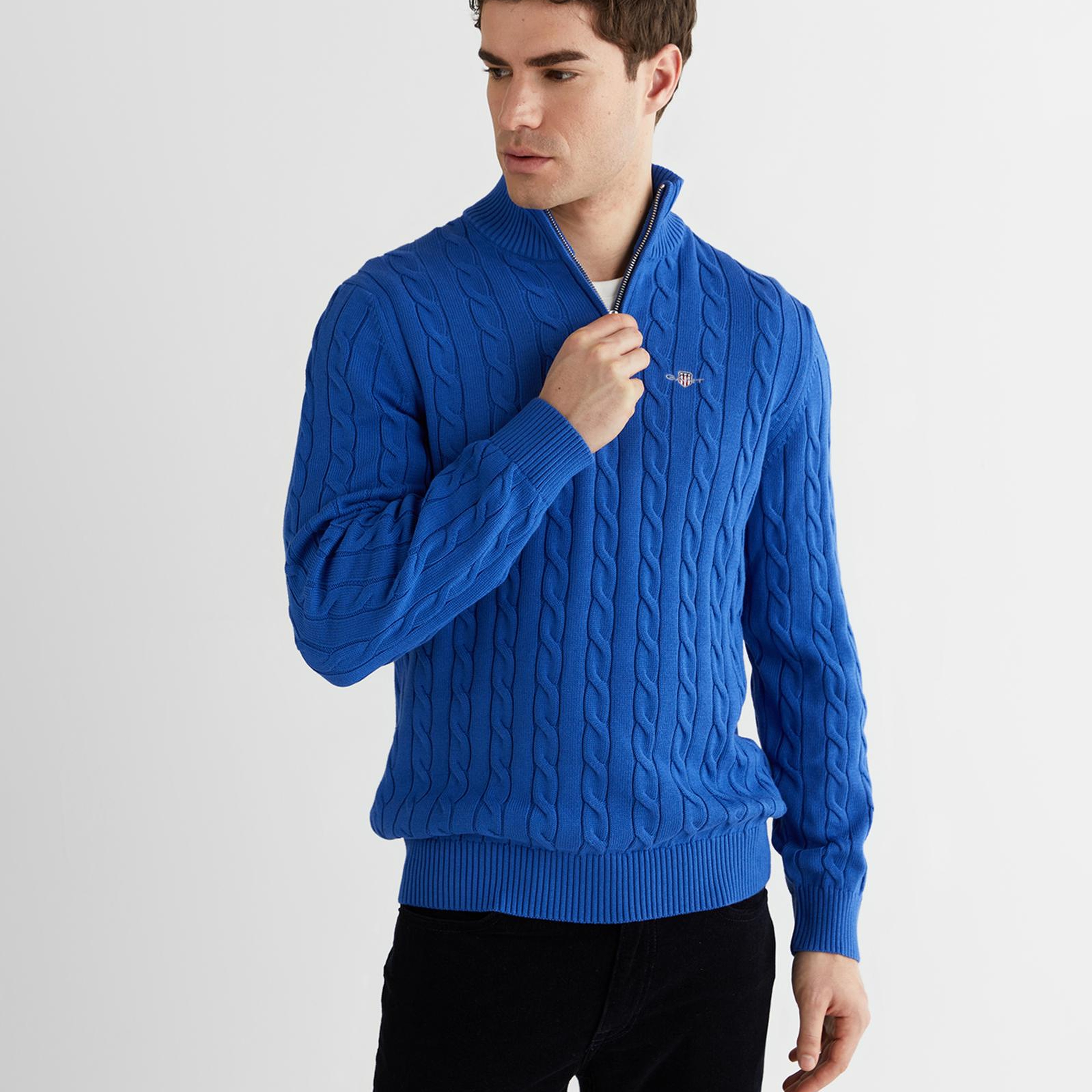 GANT Erkek Mavi Regular Fit Kazak