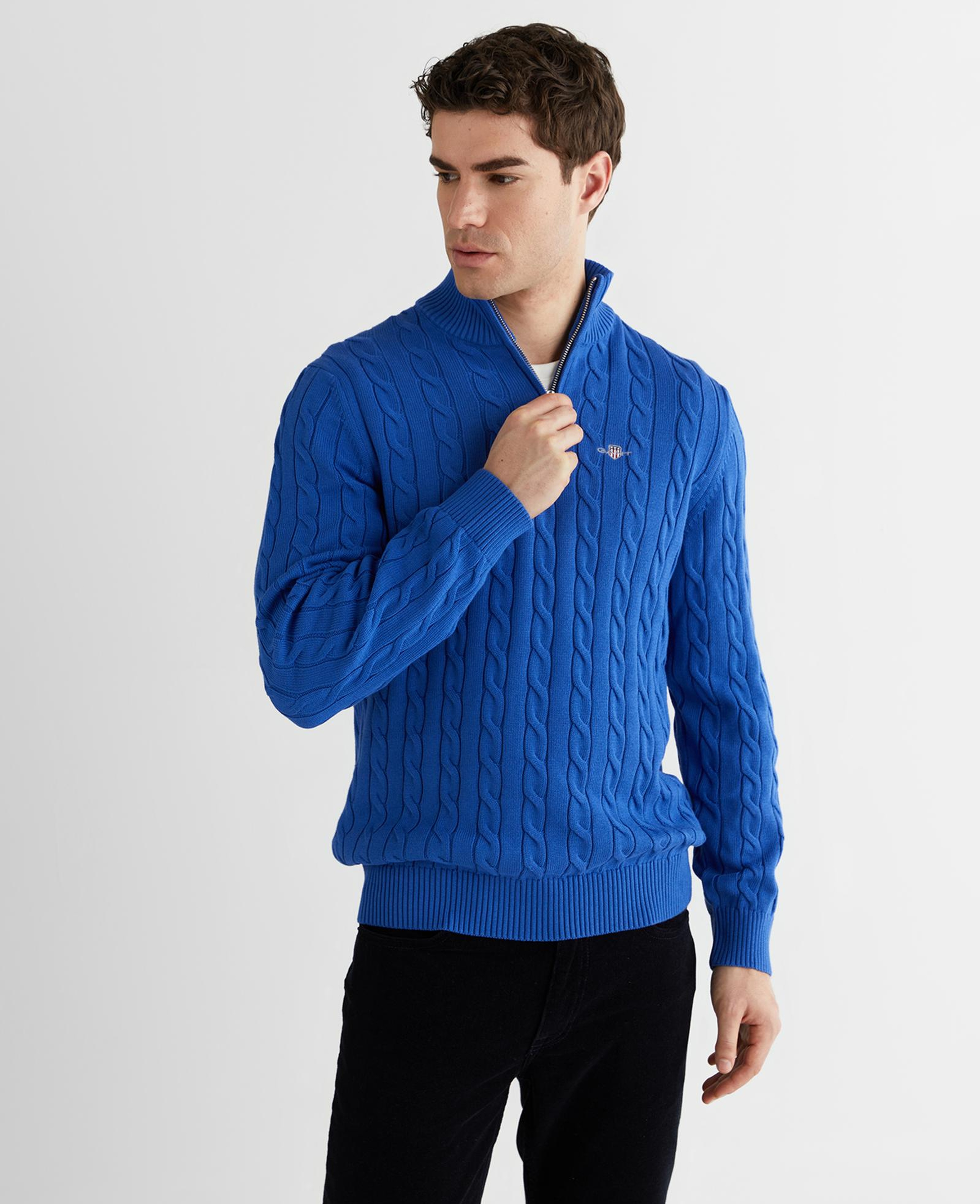 GANT Erkek Mavi Regular Fit Kazak