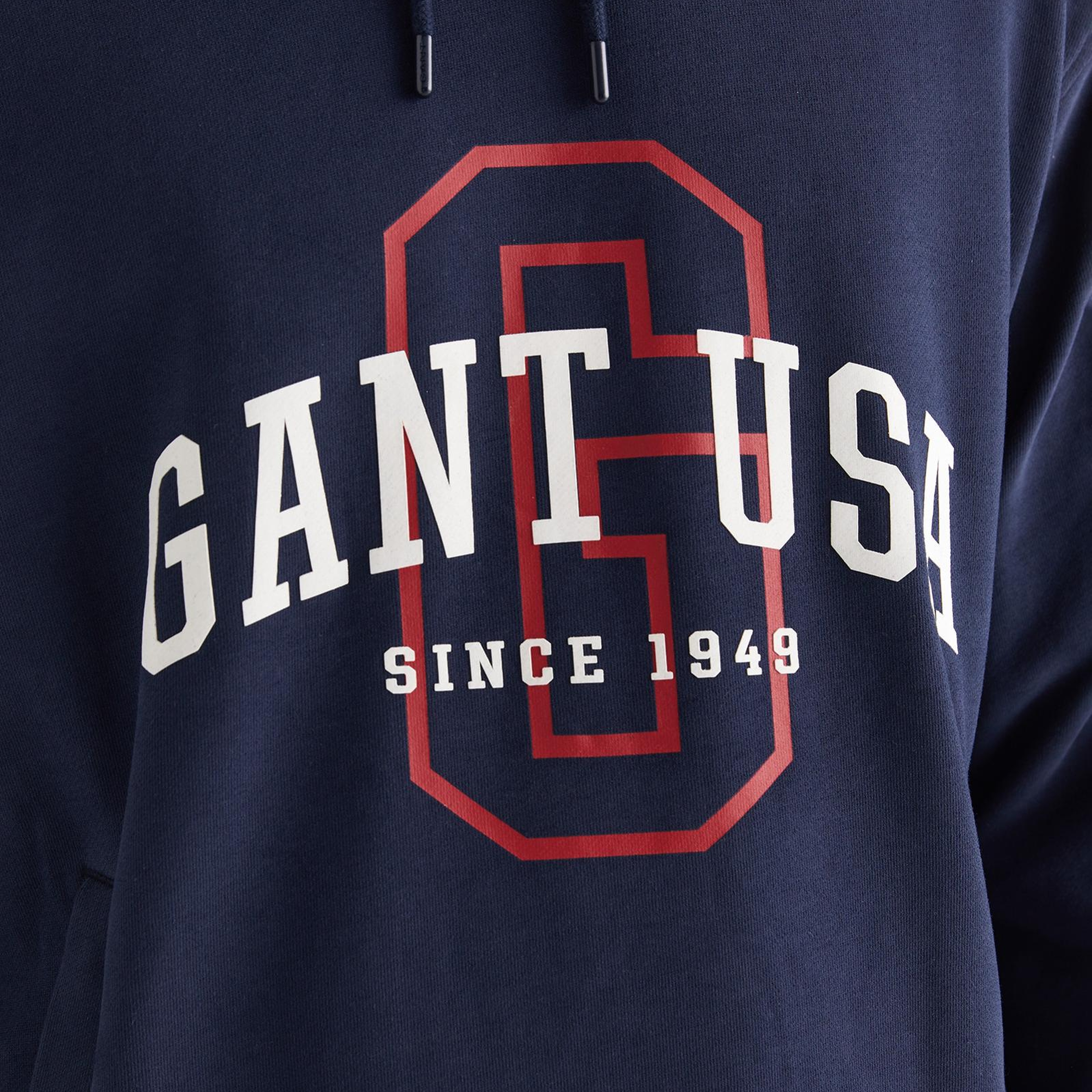 GANT Erkek Lacivert Relaxed Fit Kapüşonlu Logolu Sweatshirt