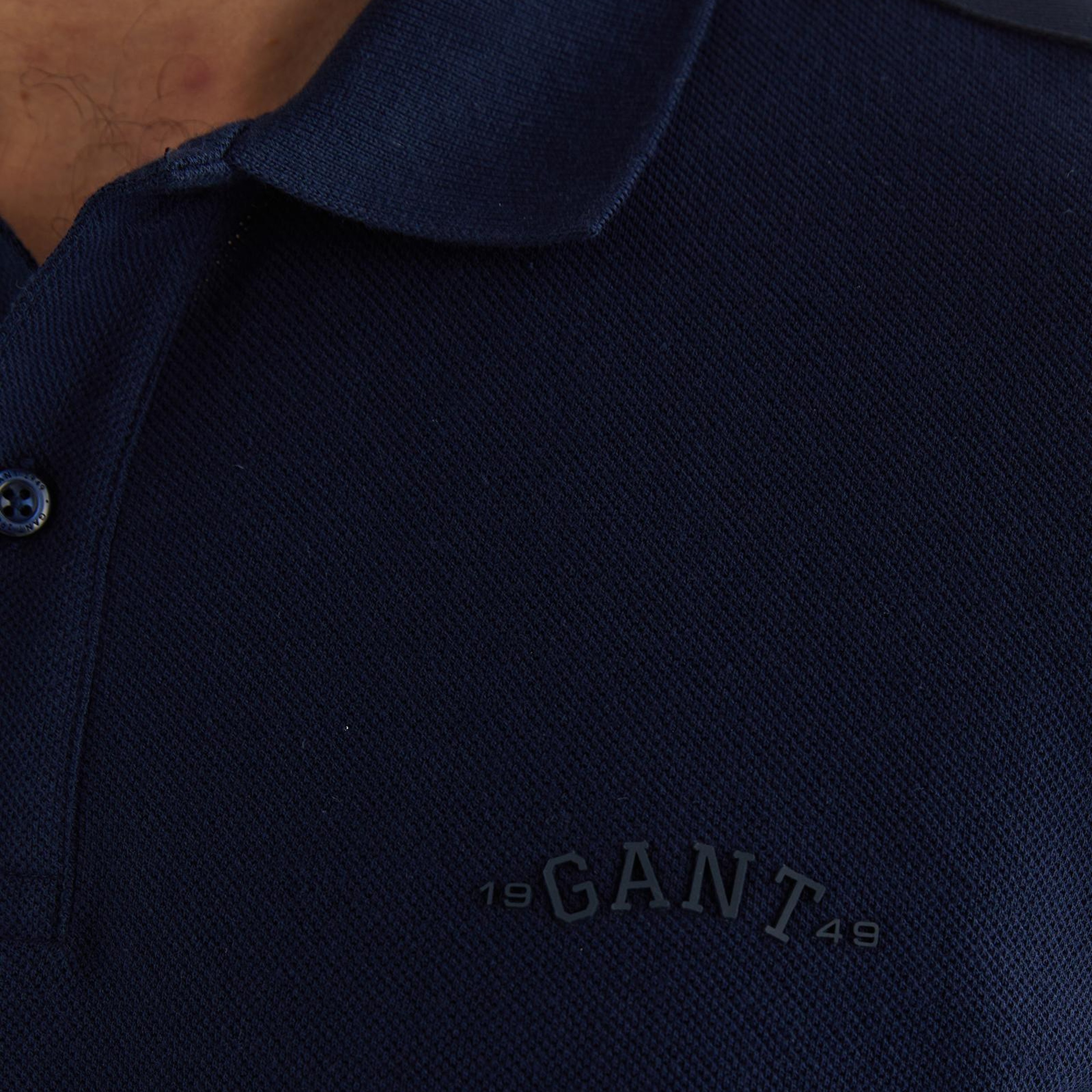 GANT Erkek Lacivert Regular Fit Logolu Polo