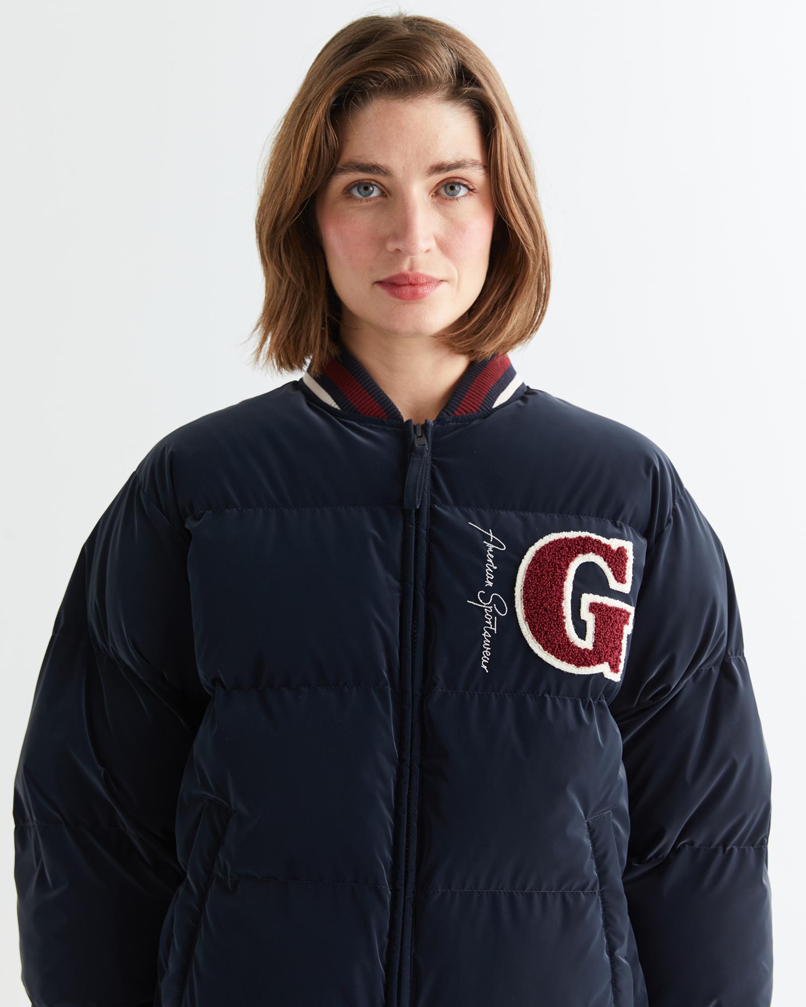 GANT Kadın Lacivert Hakim Yaka Logolu Bomber Ceket