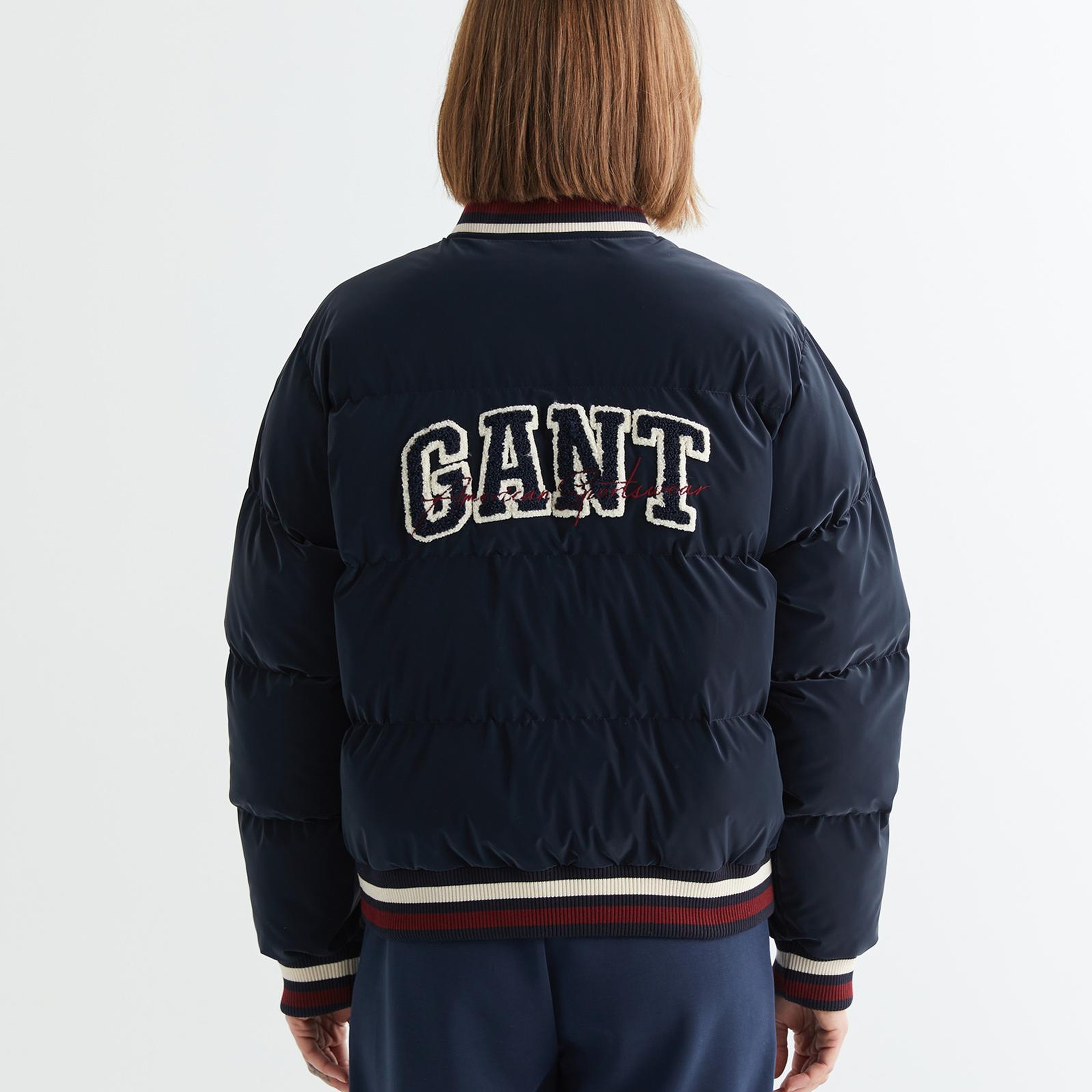GANT Kadın Lacivert Hakim Yaka Logolu Bomber Ceket