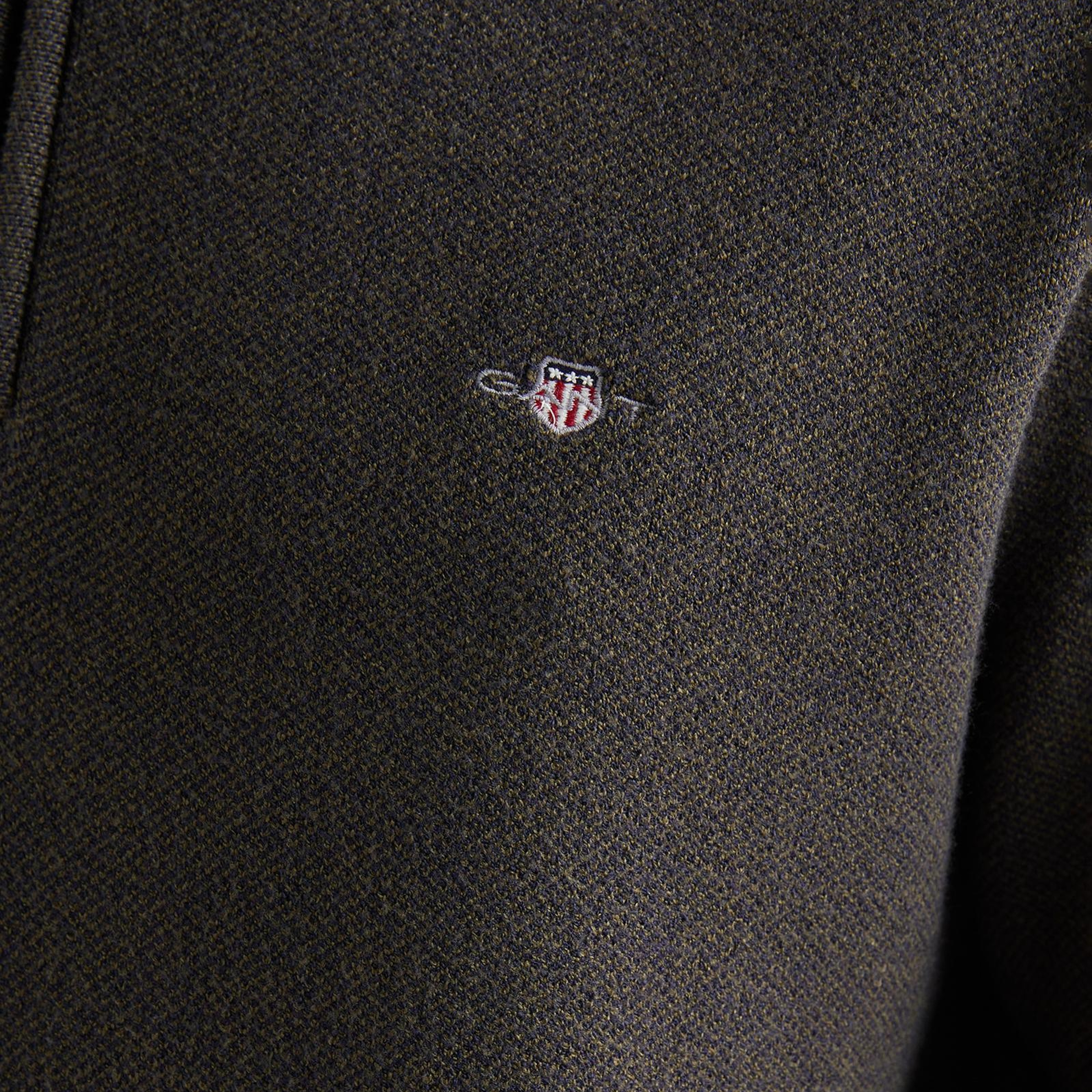 GANT Erkek Yeşil Relaxed Fit Yarım Fermuarlı Renk Bloklu Kazak