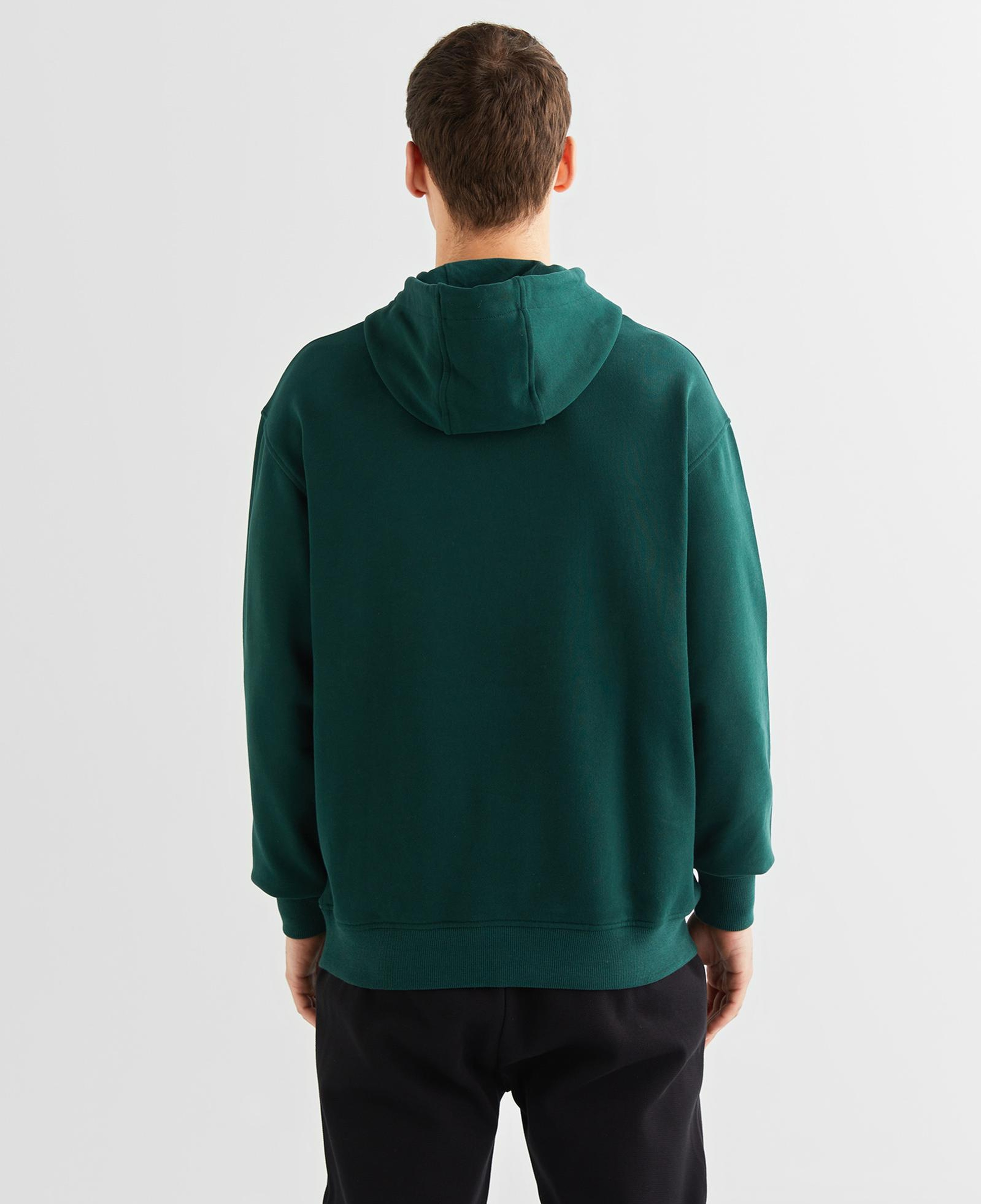 GANT Erkek Yeşil Relaxed Fit Kapüşonlu Logolu Sweatshirt