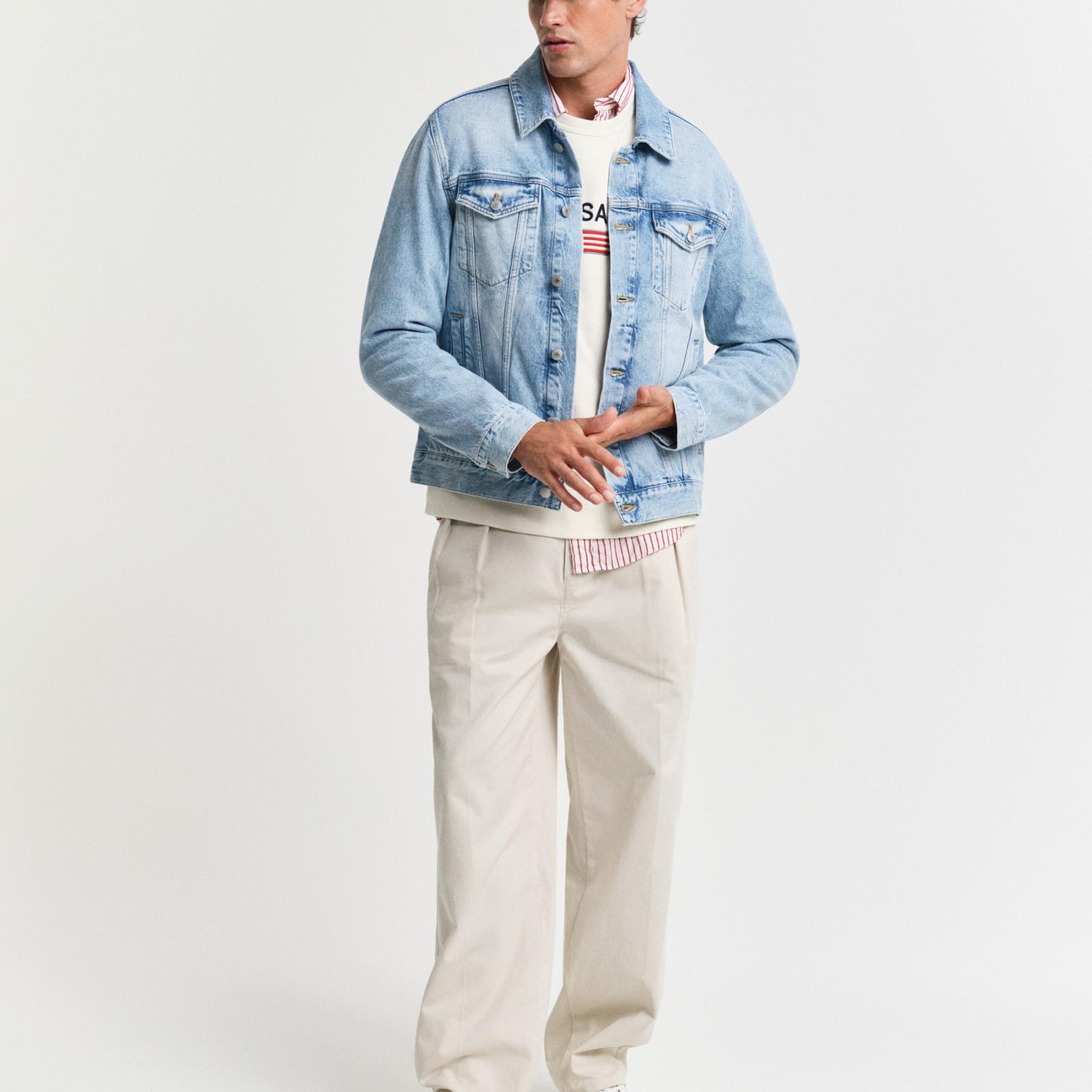 GANT Erkek Mavi Regular Fit Klasik Yaka Denim Ceket