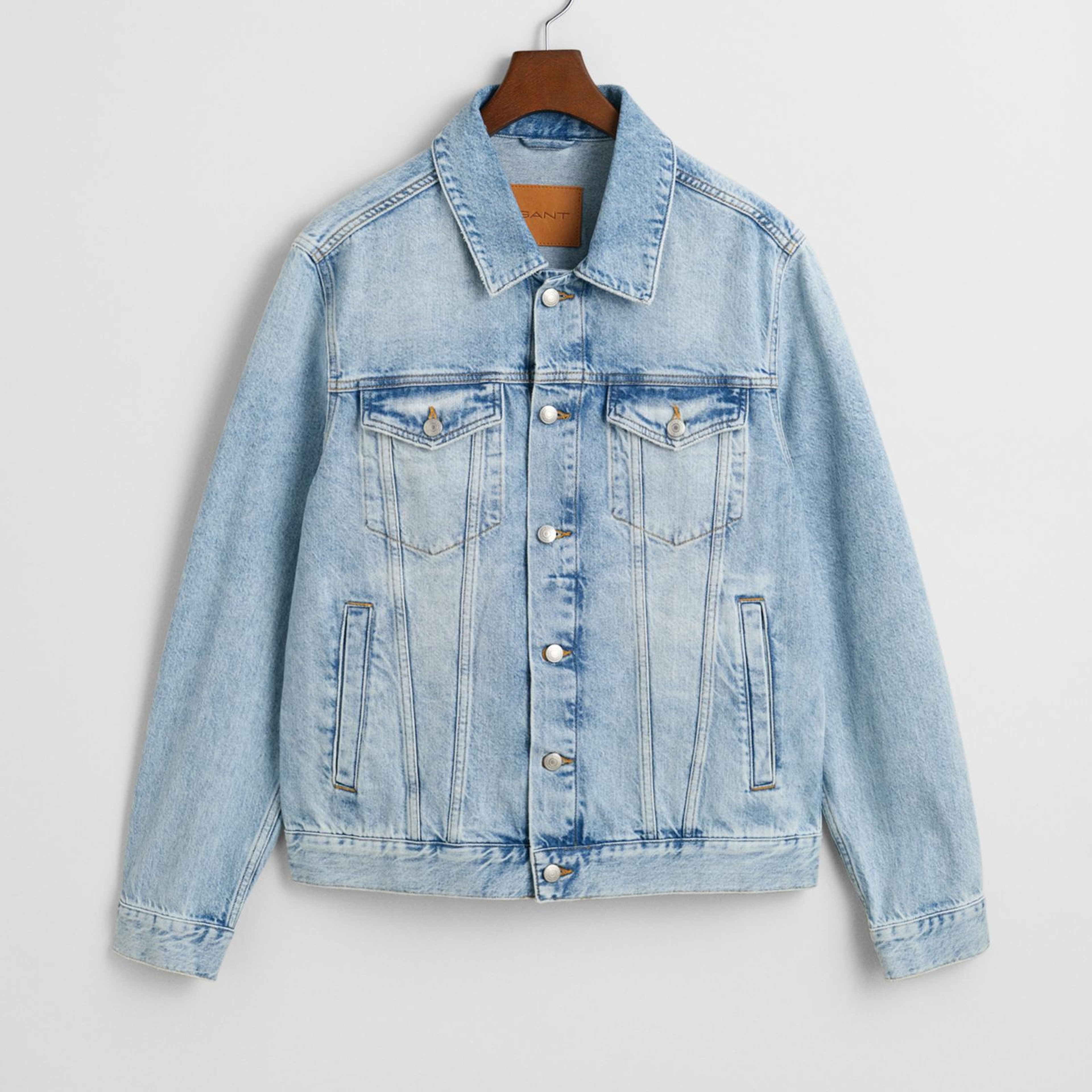 GANT Erkek Mavi Regular Fit Klasik Yaka Denim Ceket