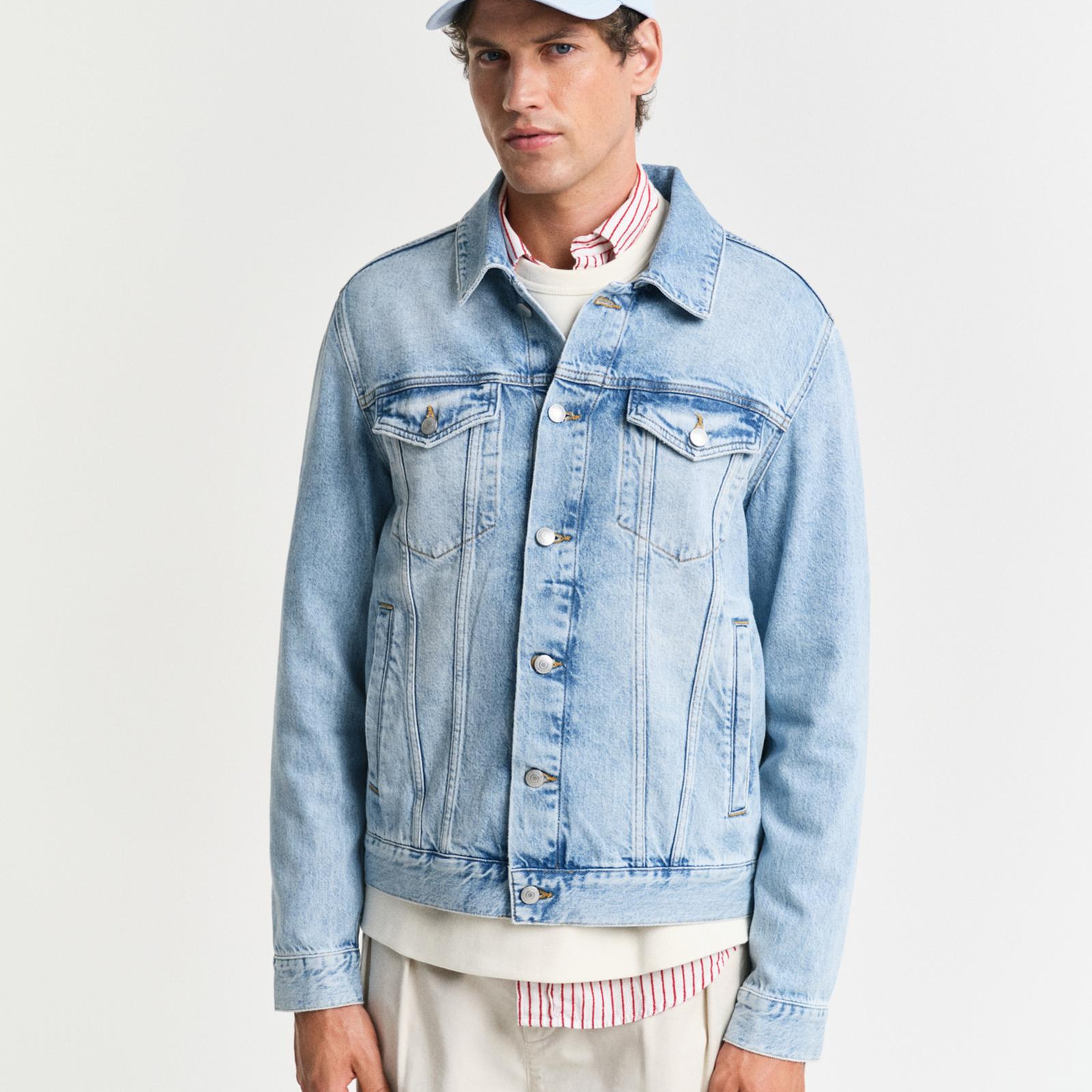GANT Erkek Mavi Regular Fit Klasik Yaka Denim Ceket