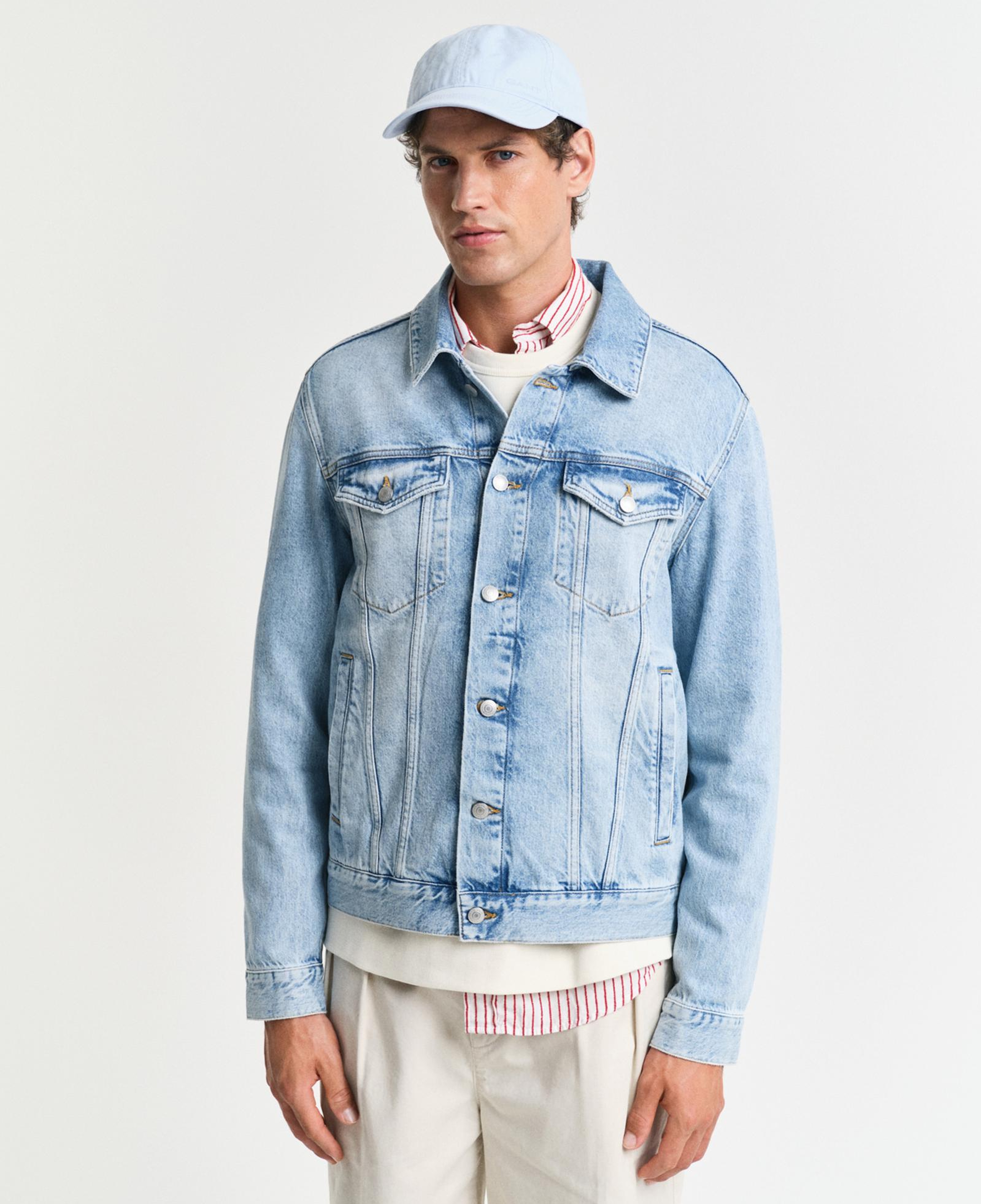 GANT Erkek Mavi Regular Fit Klasik Yaka Denim Ceket