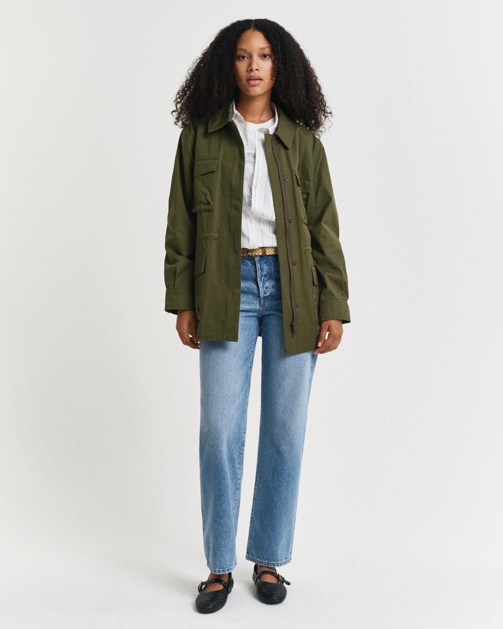 GANT Kadın Mavi Straight Fit Pantolon