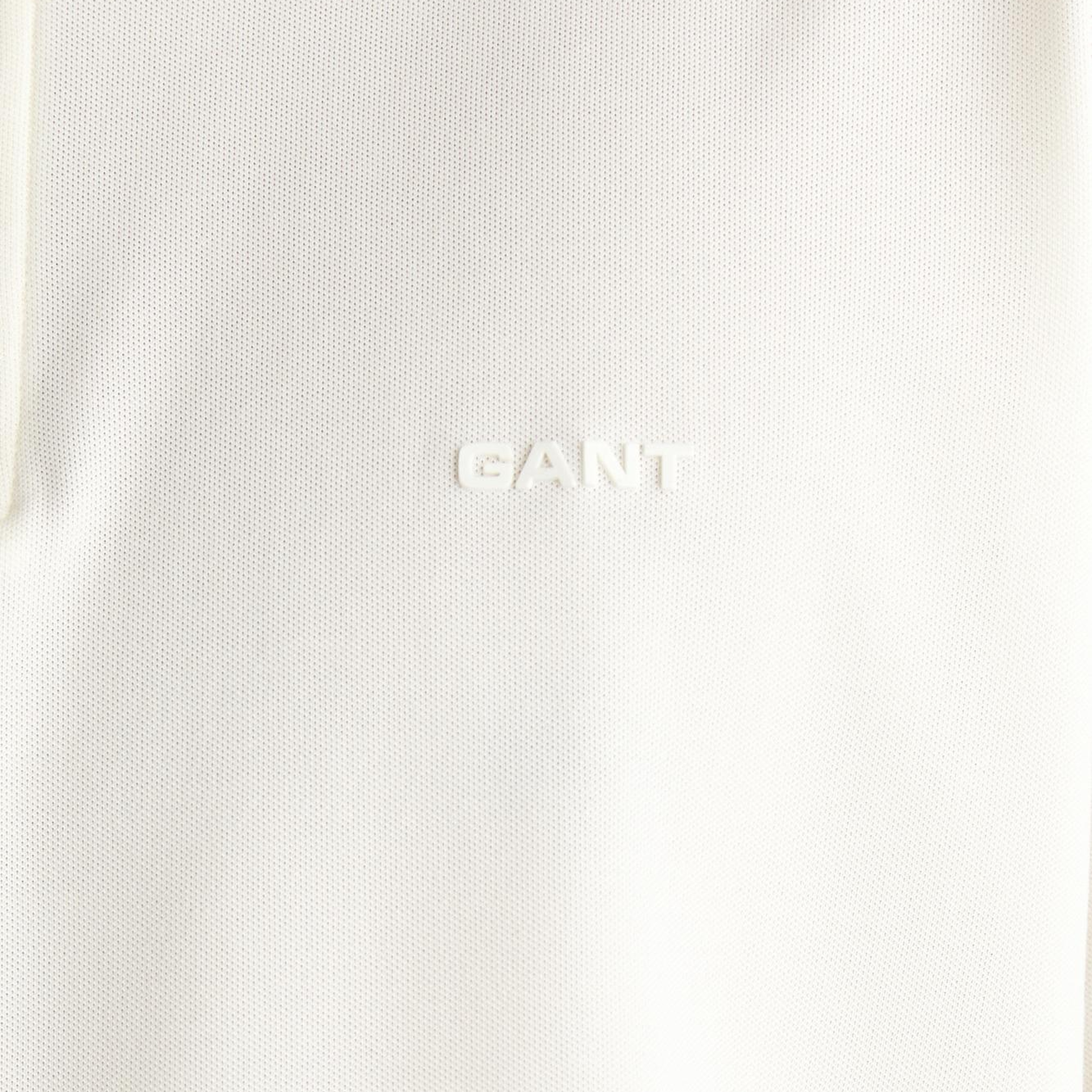 GANT Erkek Beyaz Regular Fit Yarım Fermuarlı Baskılı Polo Yaka T-Shirt