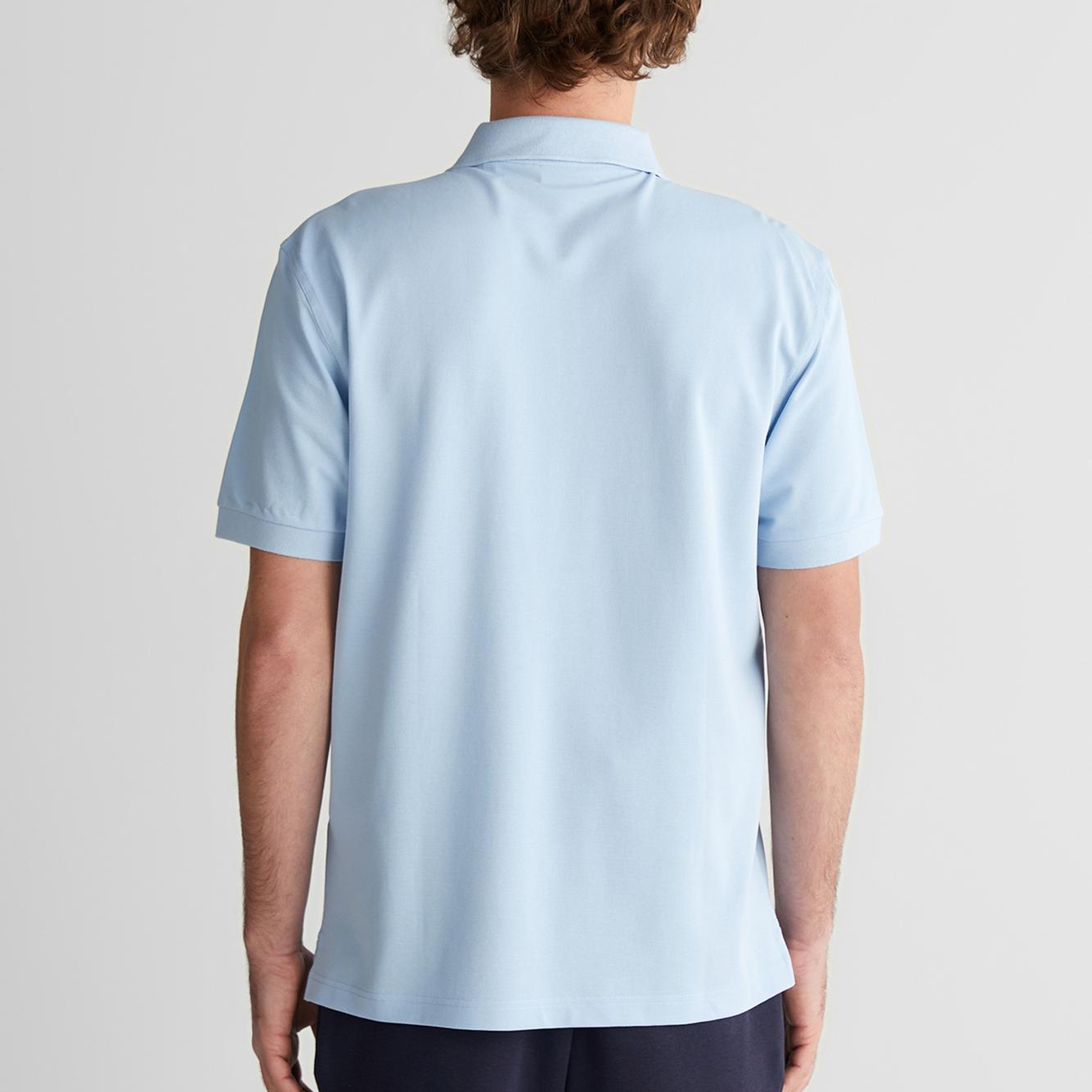 GANT Erkek Mavi Regular Fit Yarım Fermuarlı Baskılı Polo Yaka T-Shirt