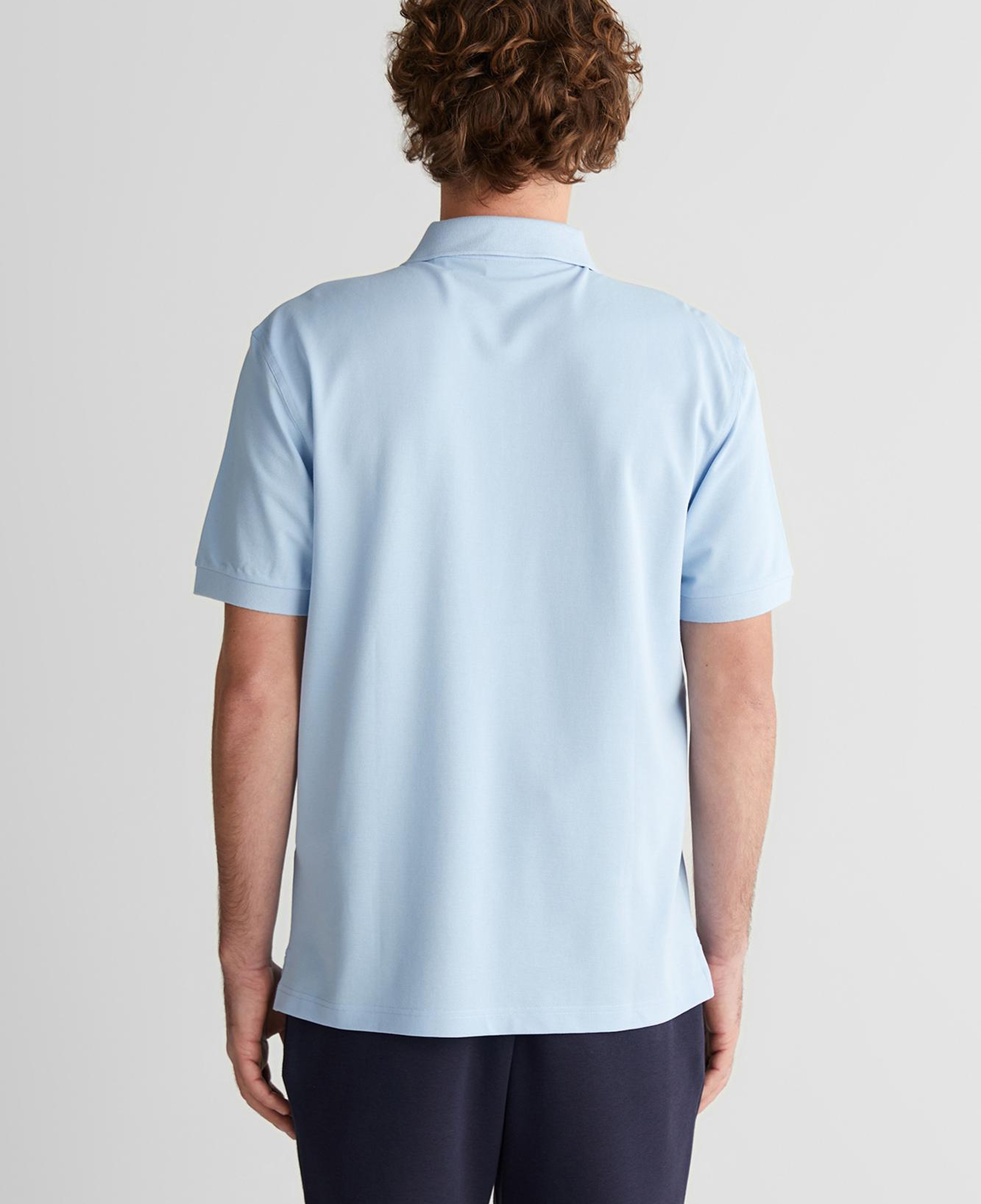 GANT Erkek Mavi Regular Fit Yarım Fermuarlı Baskılı Polo Yaka T-Shirt