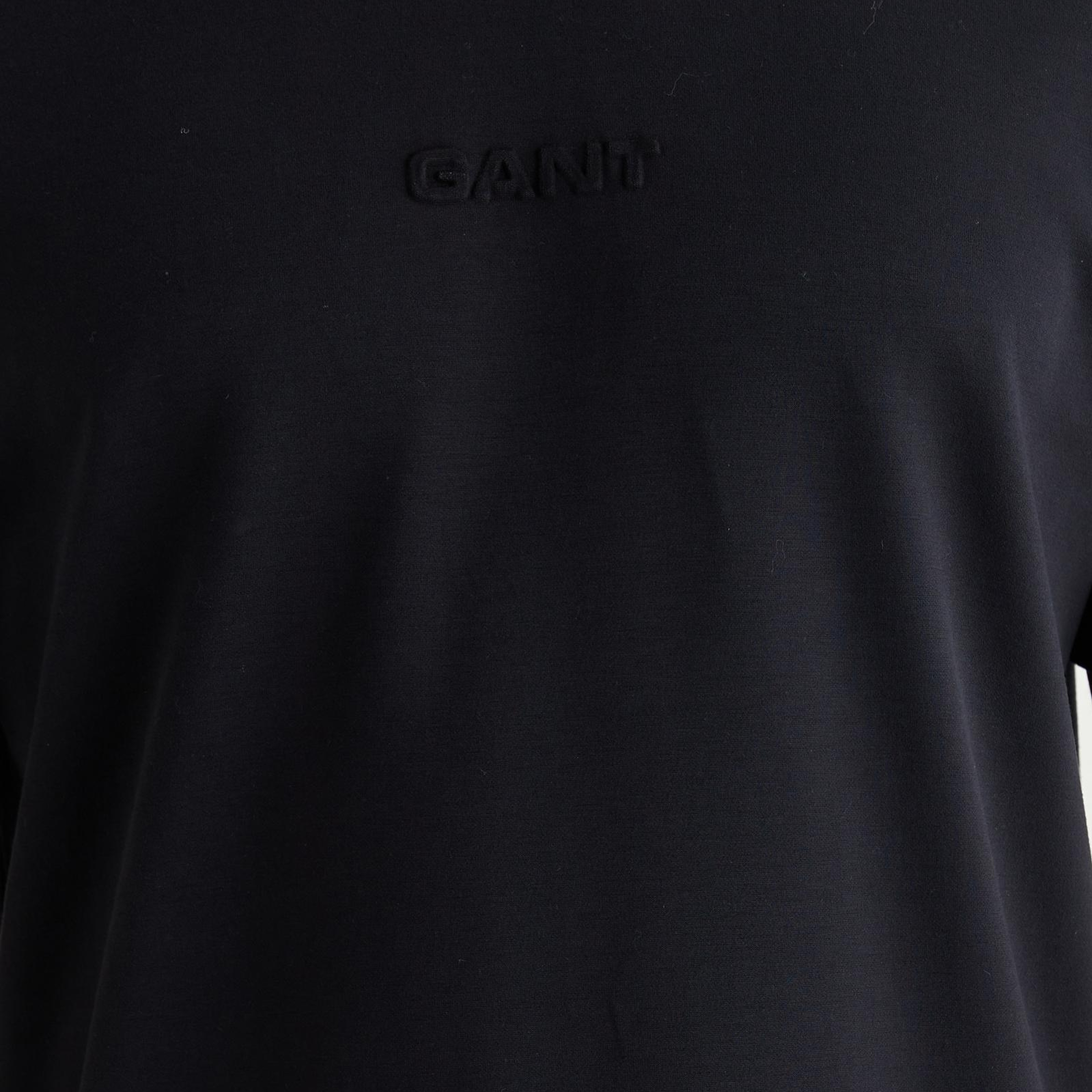 GANT Erkek Siyah Baskılı Kısa Kollu T-Shirt