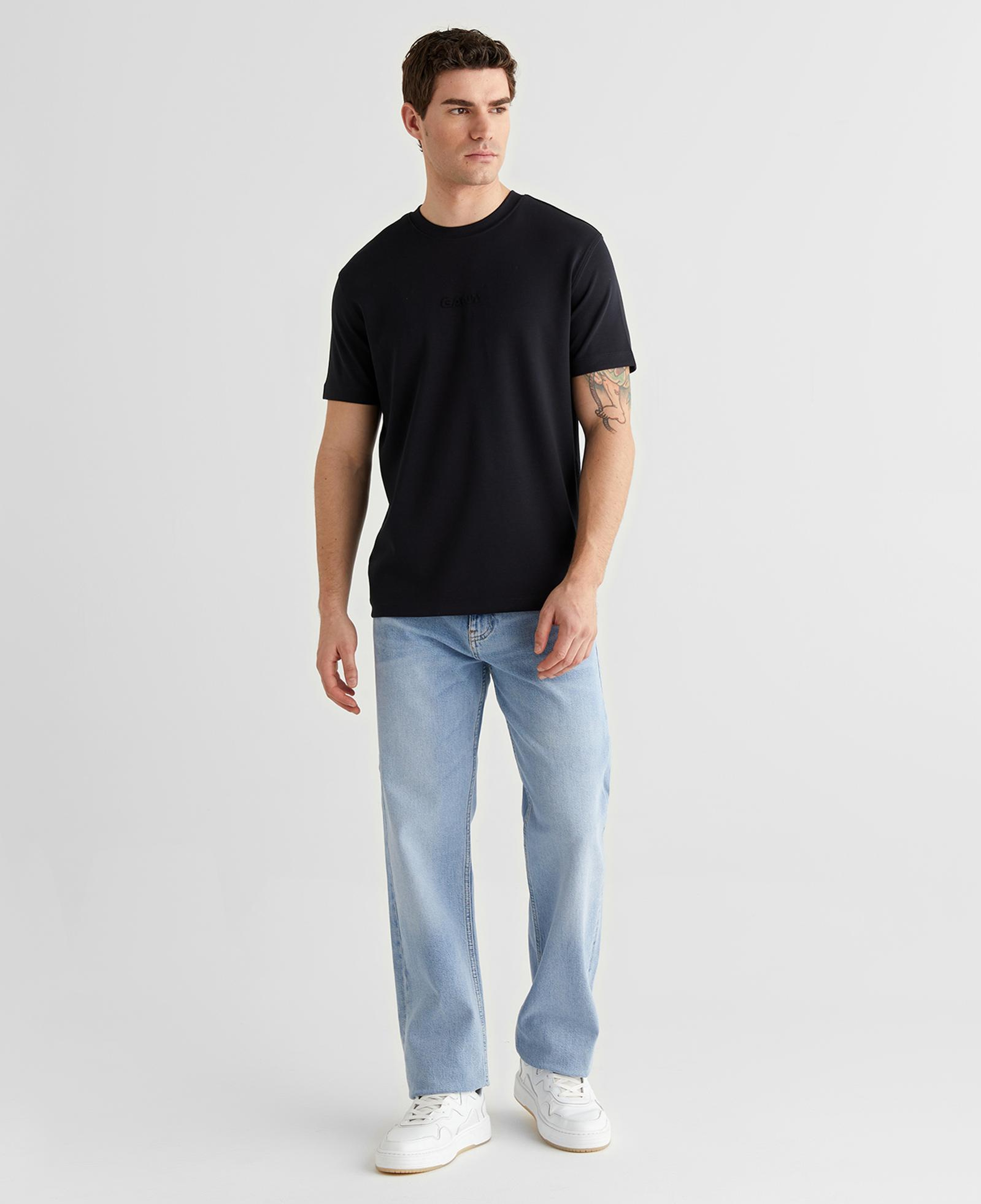 GANT Erkek Siyah Baskılı Kısa Kollu T-Shirt