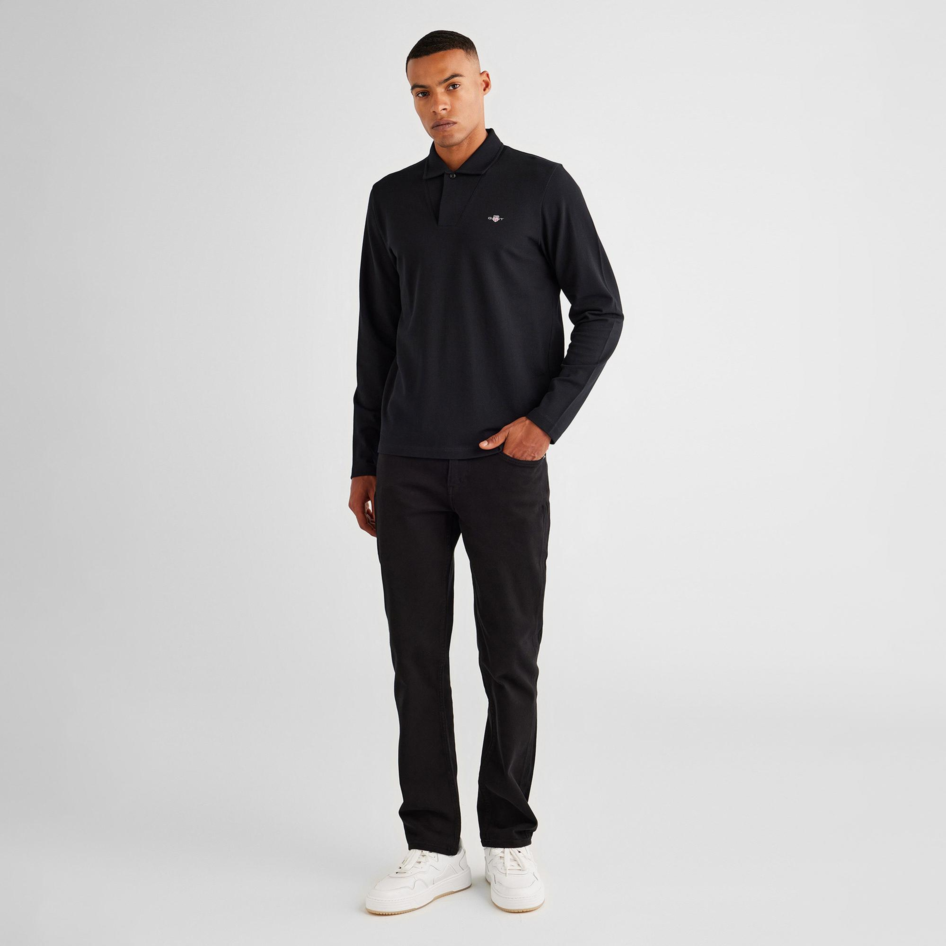 GANT Erkek Siyah Slim Fit Polo
