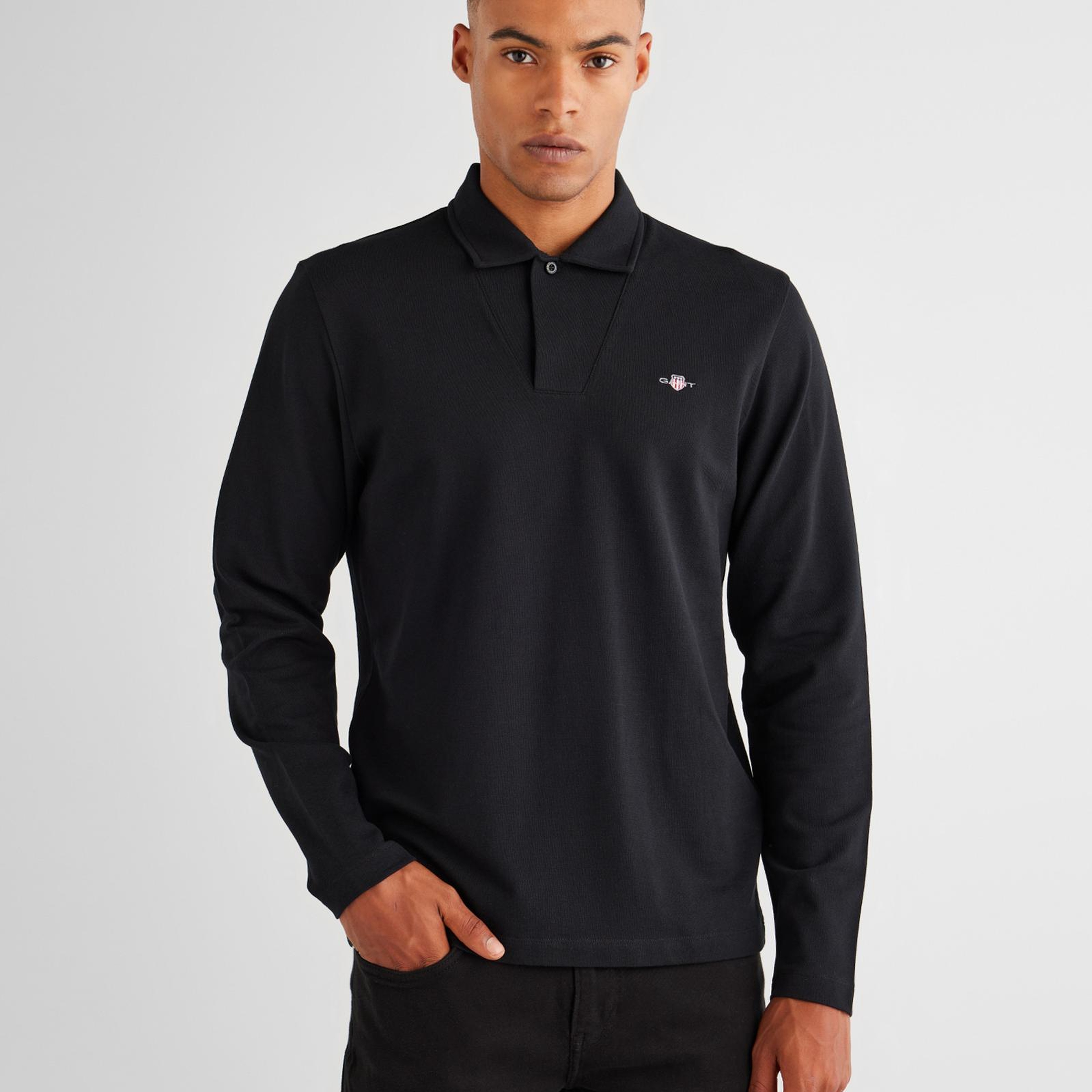 GANT Erkek Siyah Slim Fit Polo