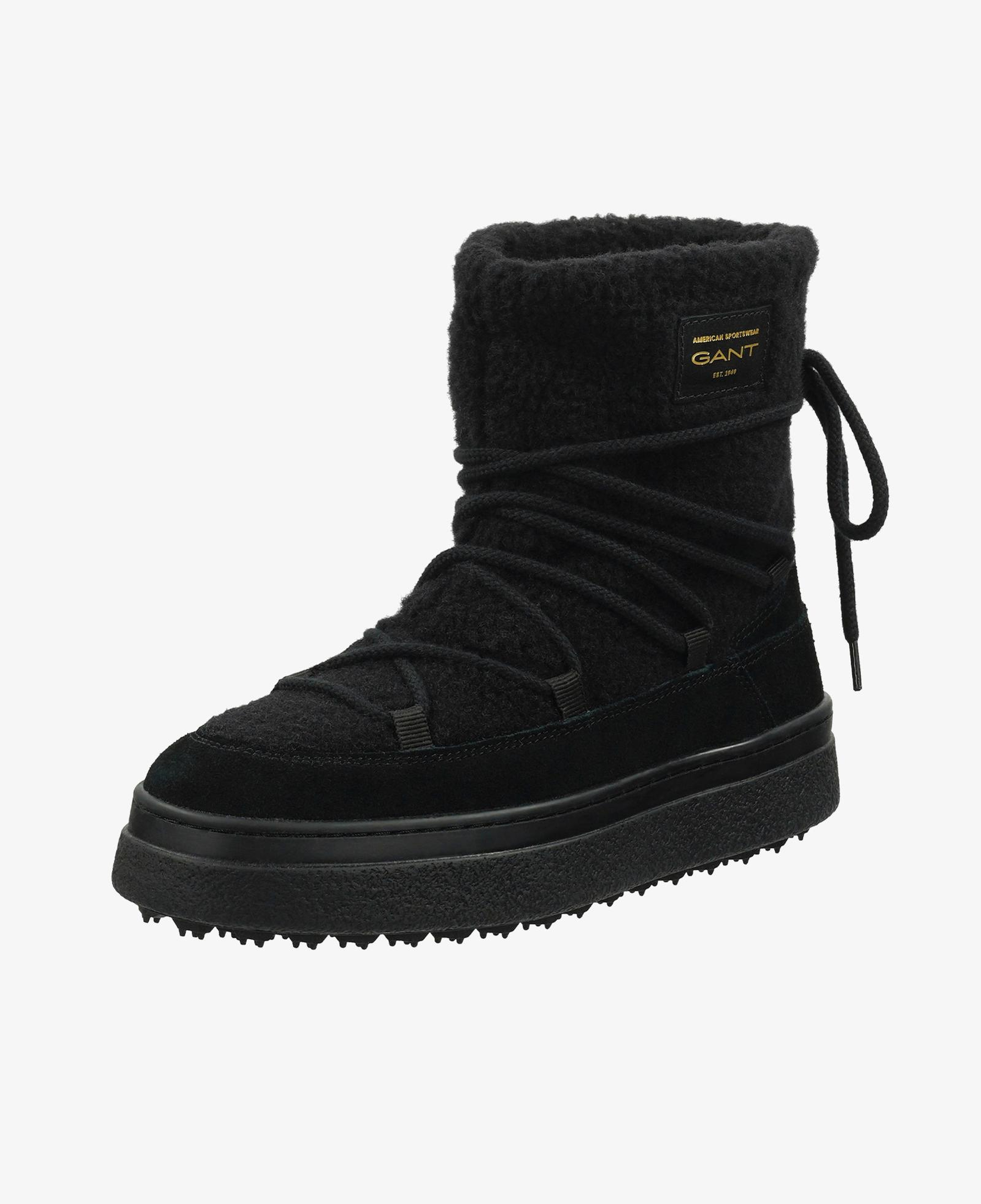 GANT Kadın Siyah Bağcıklı Snowhill Yün Bot