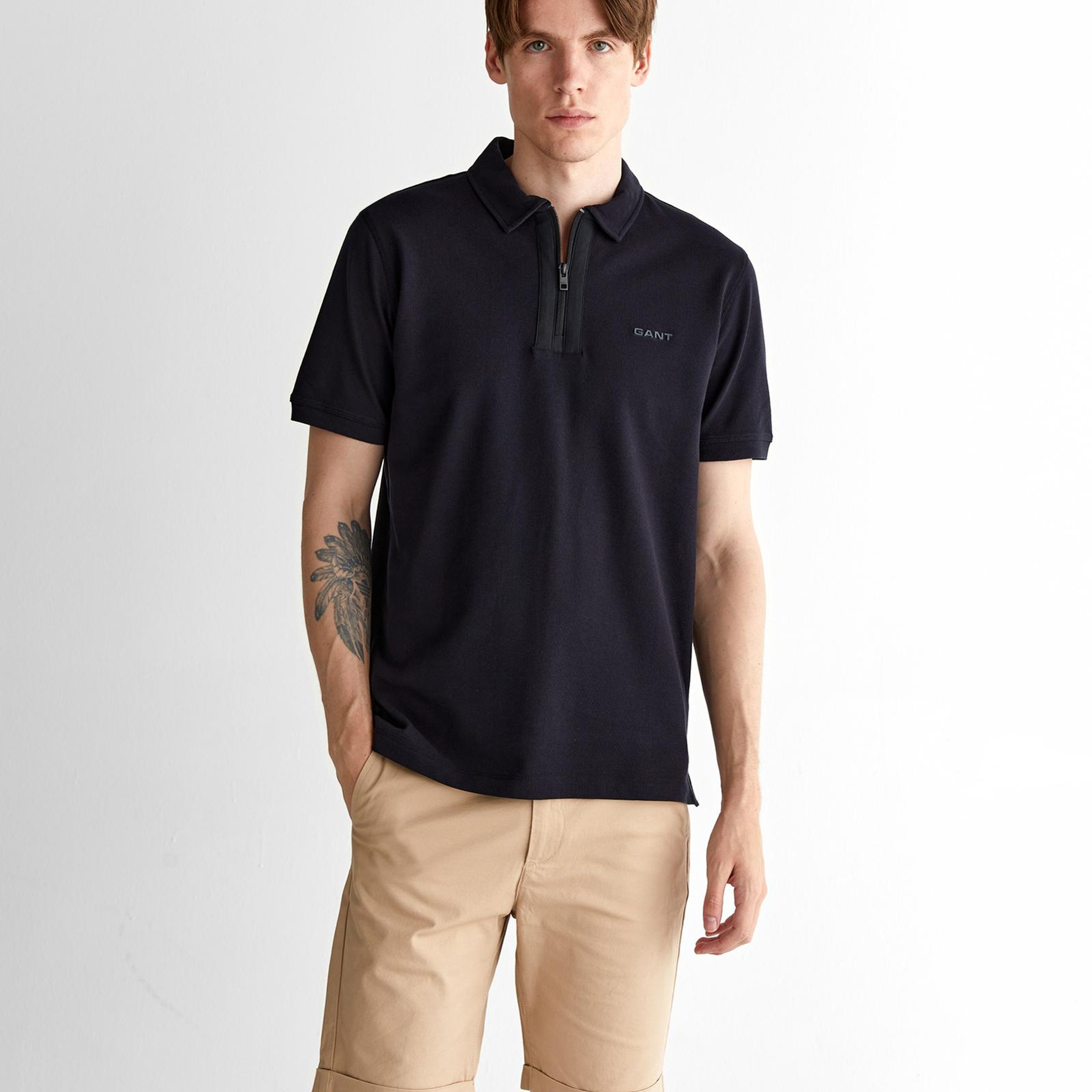 GANT Erkek Siyah Regular Fit Logolu Polo