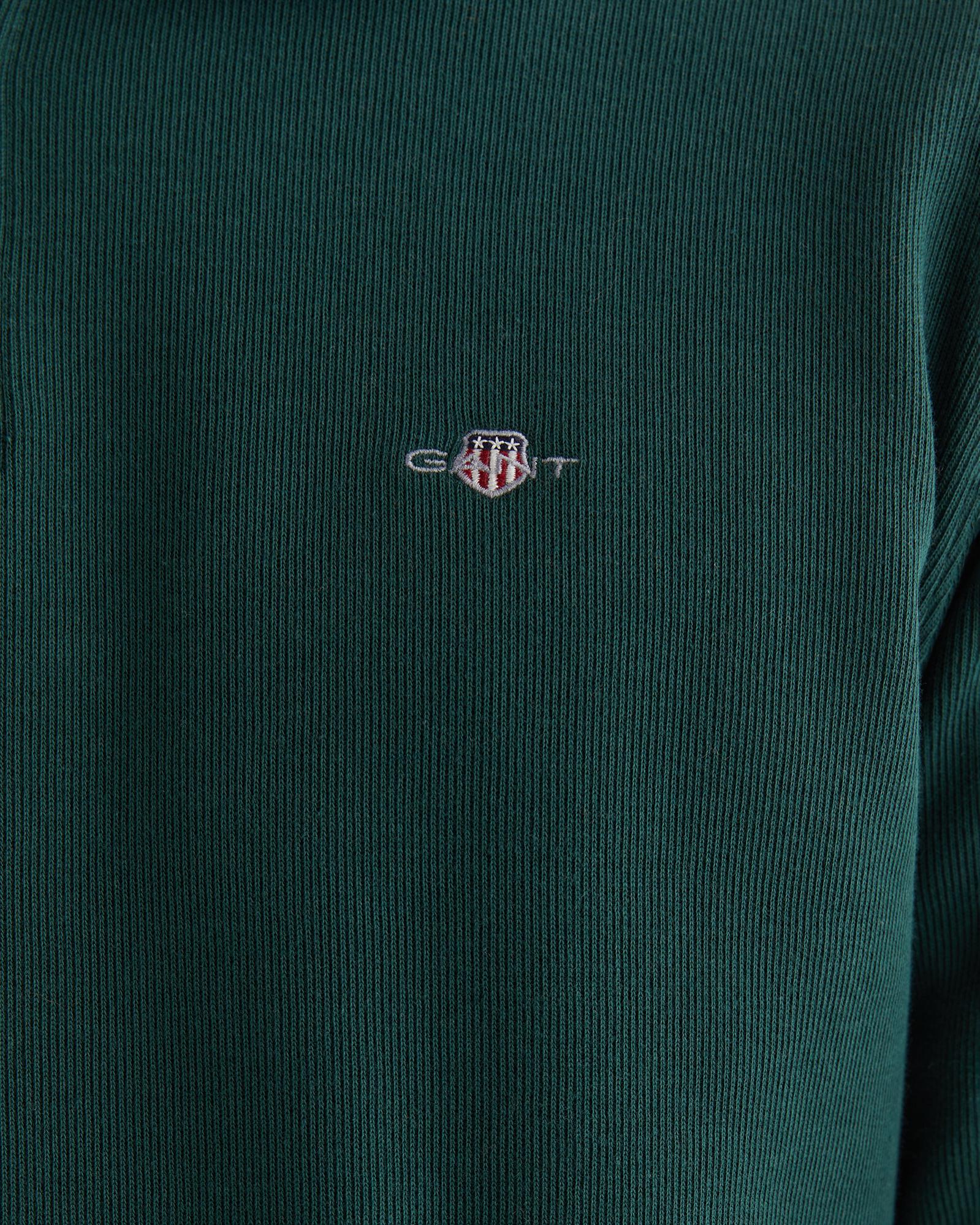 GANT Erkek Yeşil Regular Fit Yarım Fermuarlı Sweatshirt