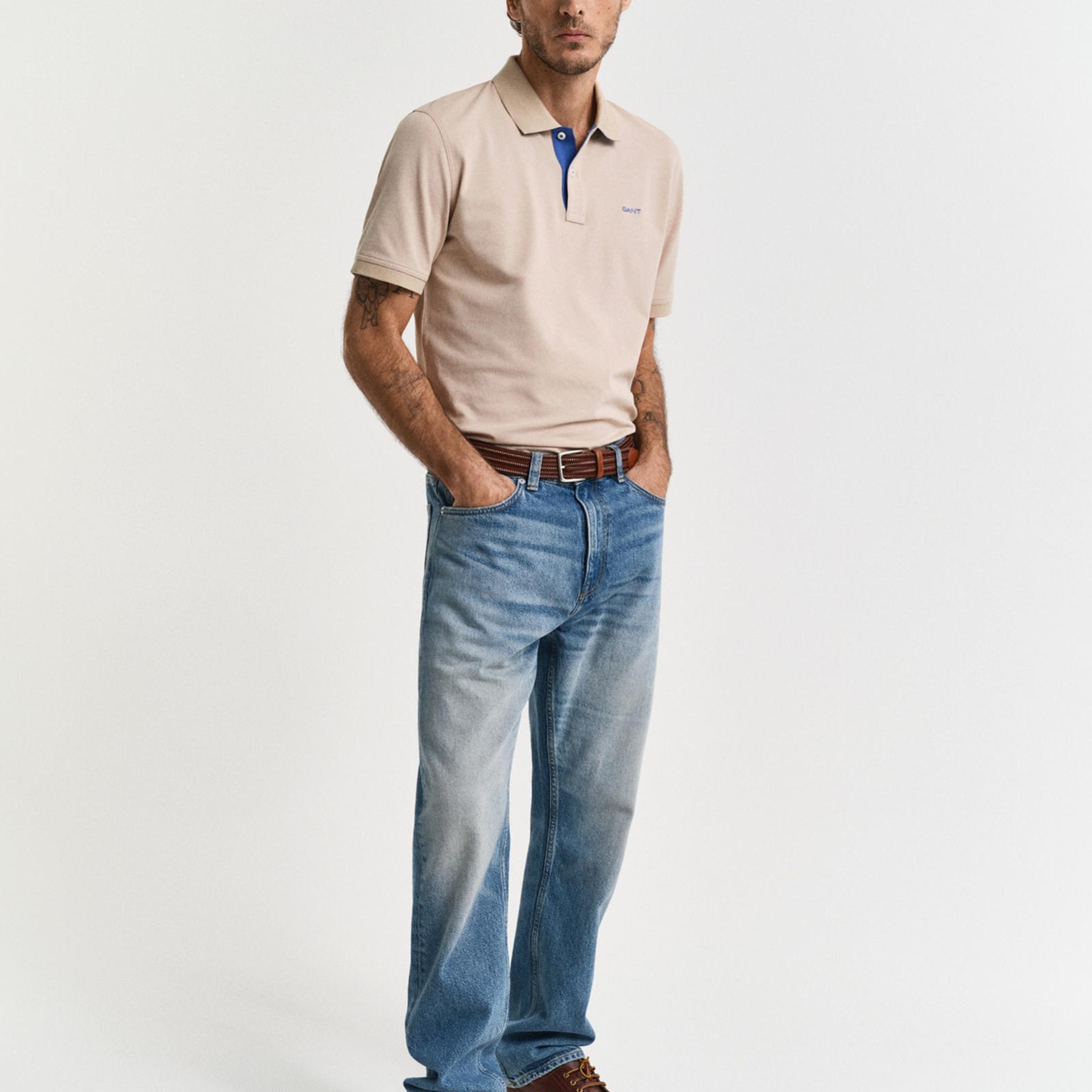 GANT Erkek Bej Regular Fit Polo