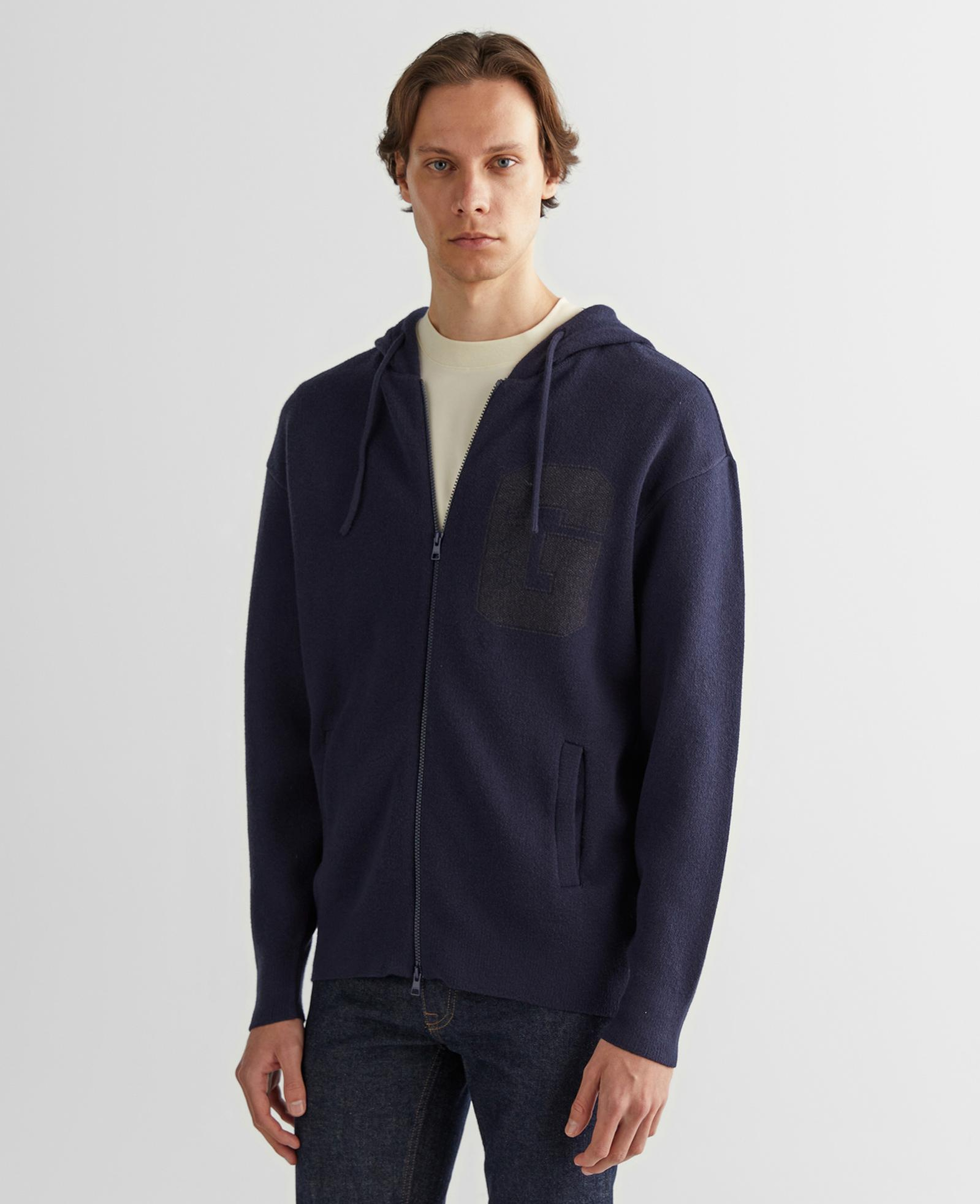 GANT Erkek Lacivert Regular Fit Kapüşonlu Logolu Hırka