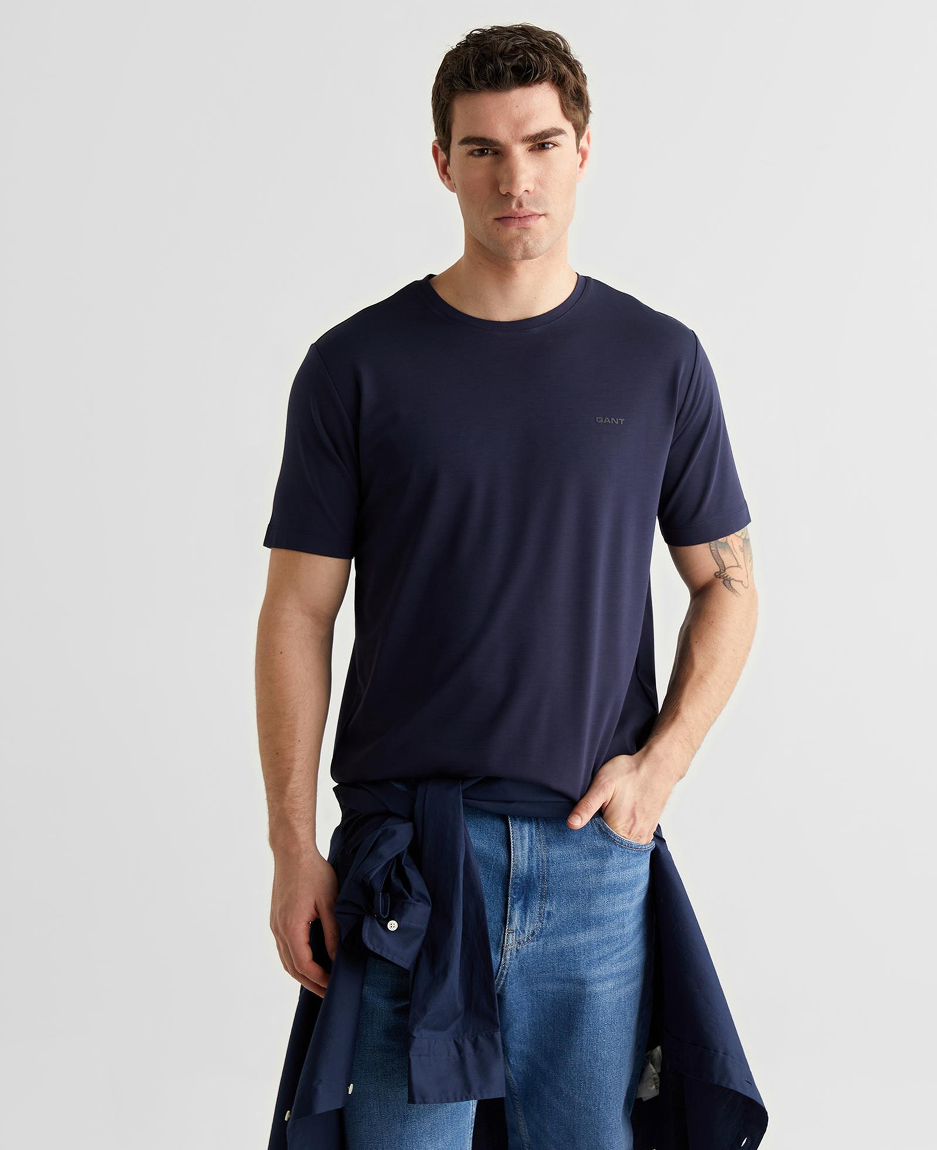 GANT Erkek Lacivert Baskılı Kısa Kollu T-Shirt